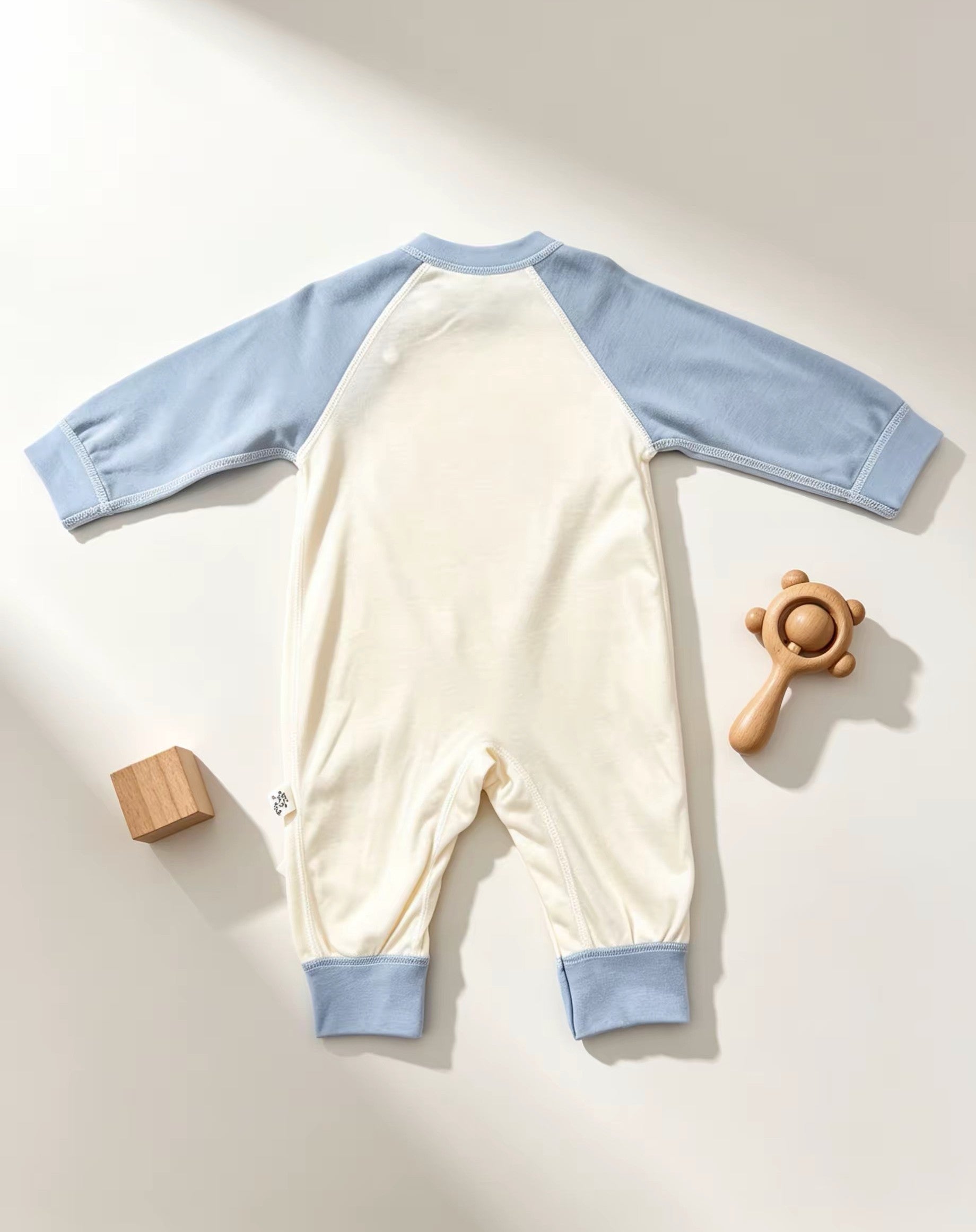 Dog Beige & Blue Cotton Overall