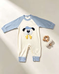 Dog Beige & Blue Cotton Overall