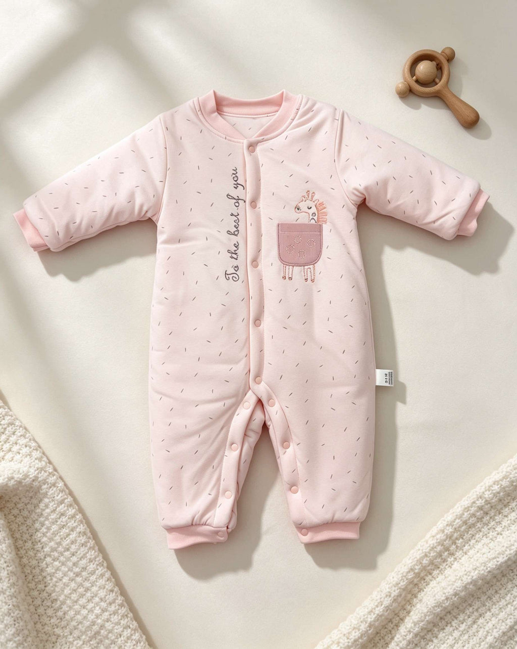 Pink Winter Thick Cotton Thermal Overall