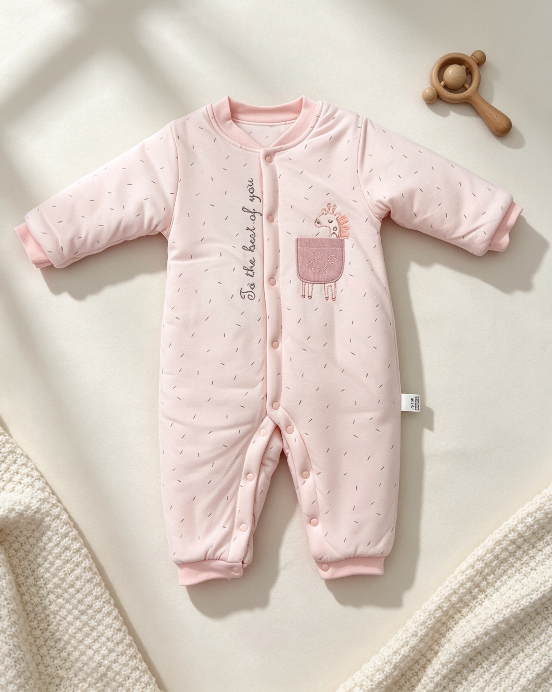 Pink Winter Thick Cotton Thermal Overall