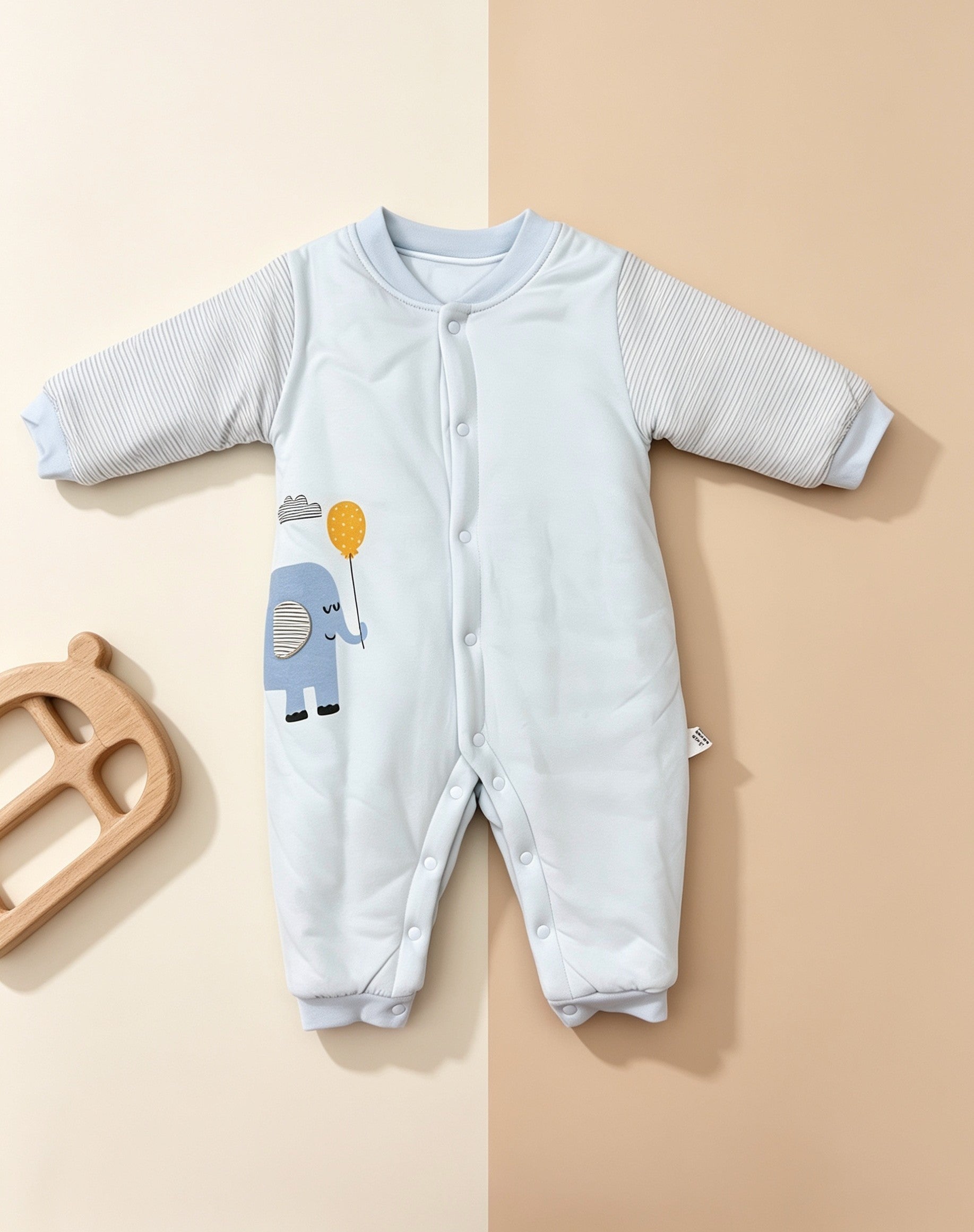 Blue Elephant Winter Thick Double Breasted Cotton Thermal Overall