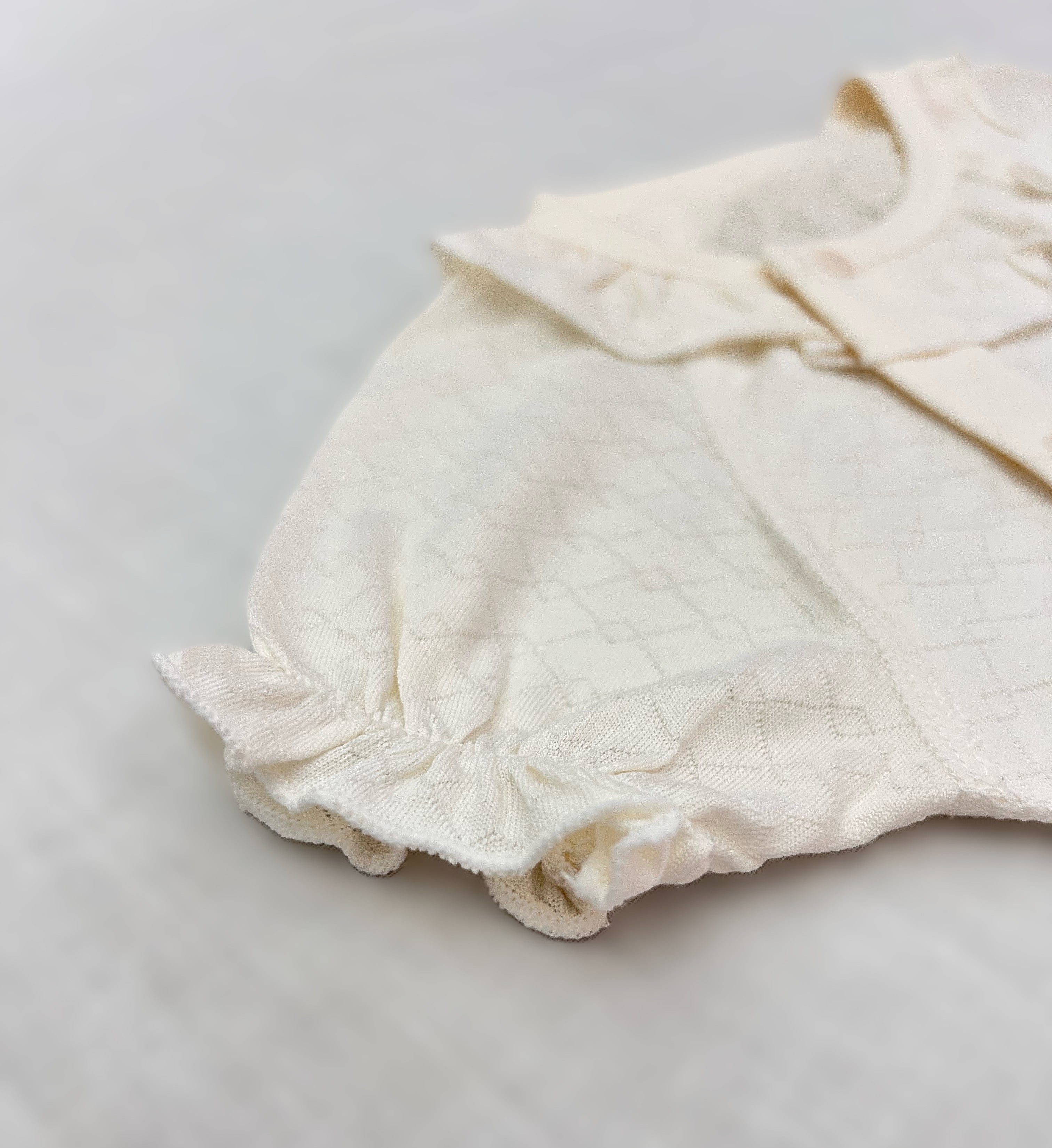 Beige Embroidered Cotton Overall With Bib
