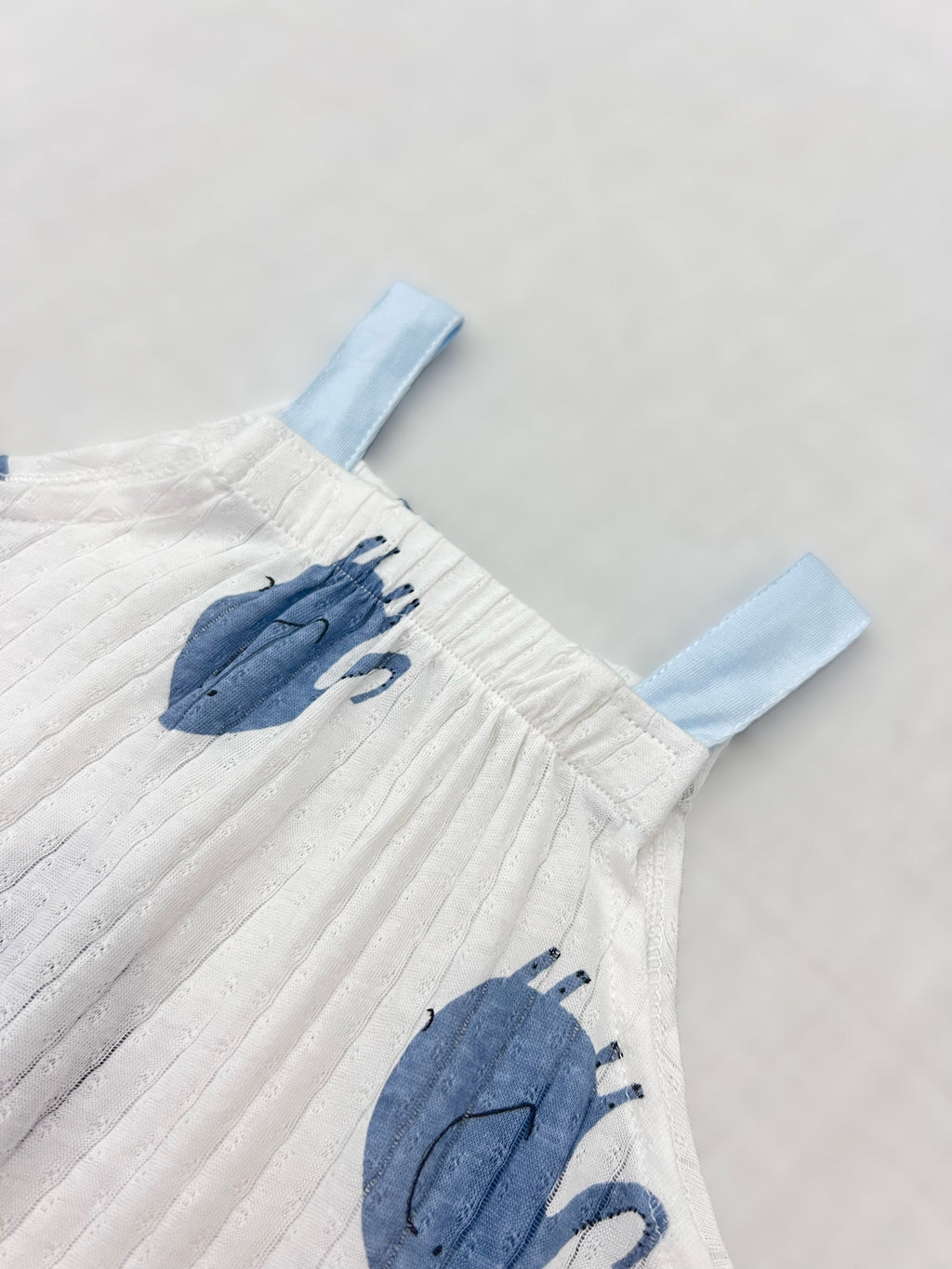 White Elephant Sleeveless Cotton Romper