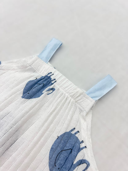 White Elephant Sleeveless Cotton Romper