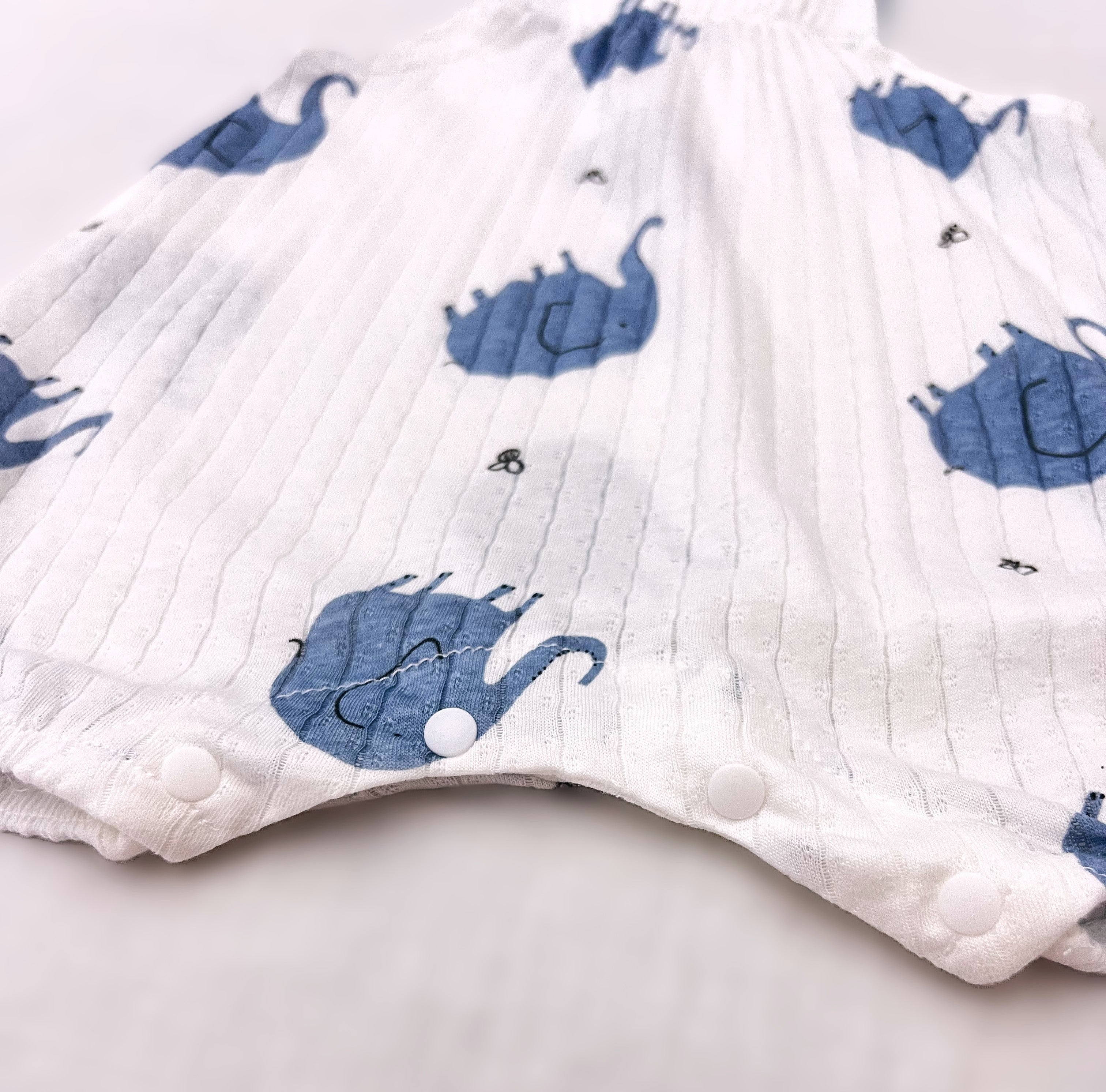 White Elephant Sleeveless Cotton Romper