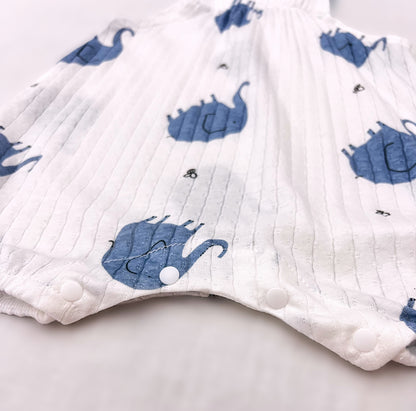 White Elephant Sleeveless Cotton Romper