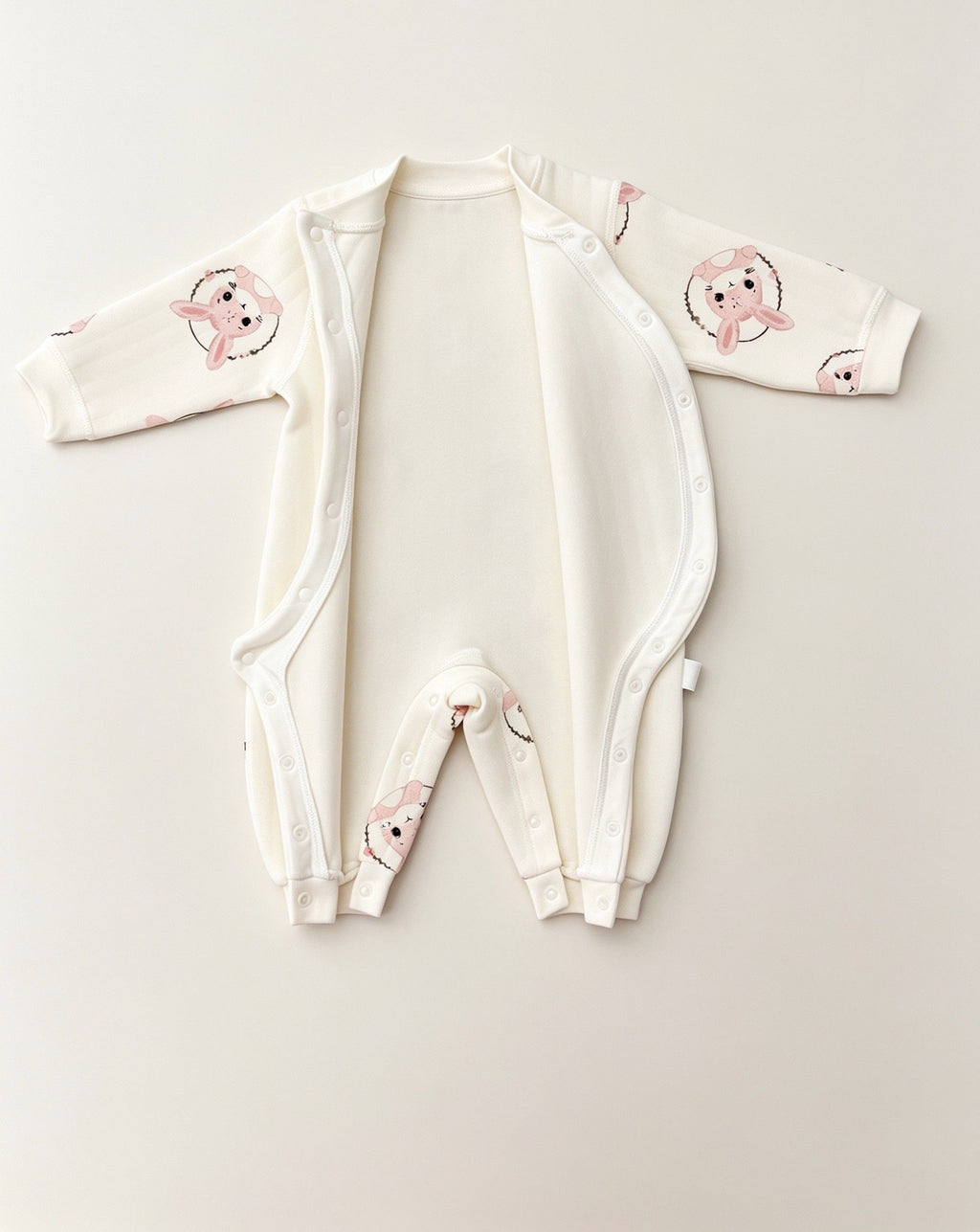 White Double Breasted Thick Winter Cotton Overall