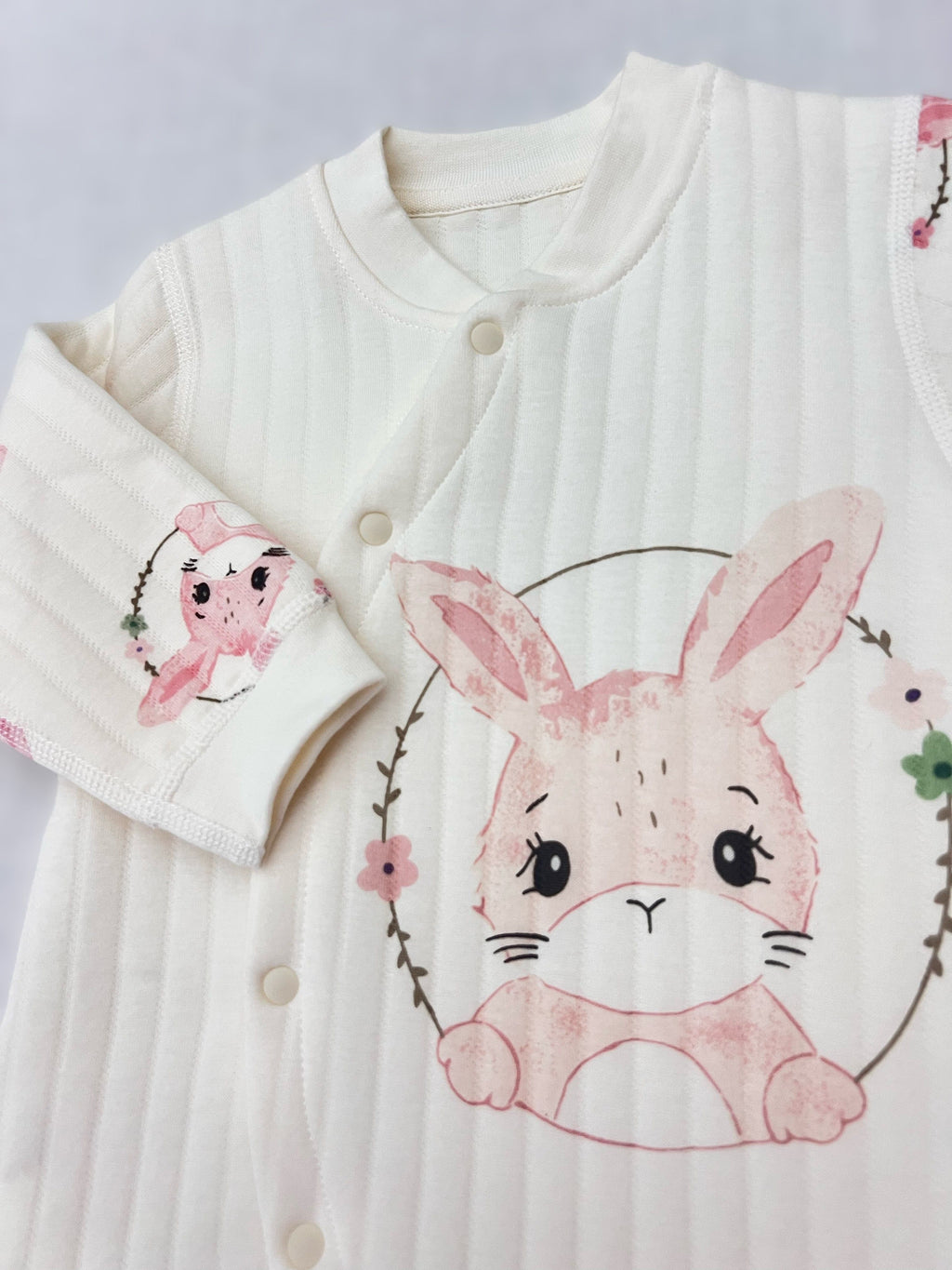 White Double Breasted Thick Winter Cotton Overall