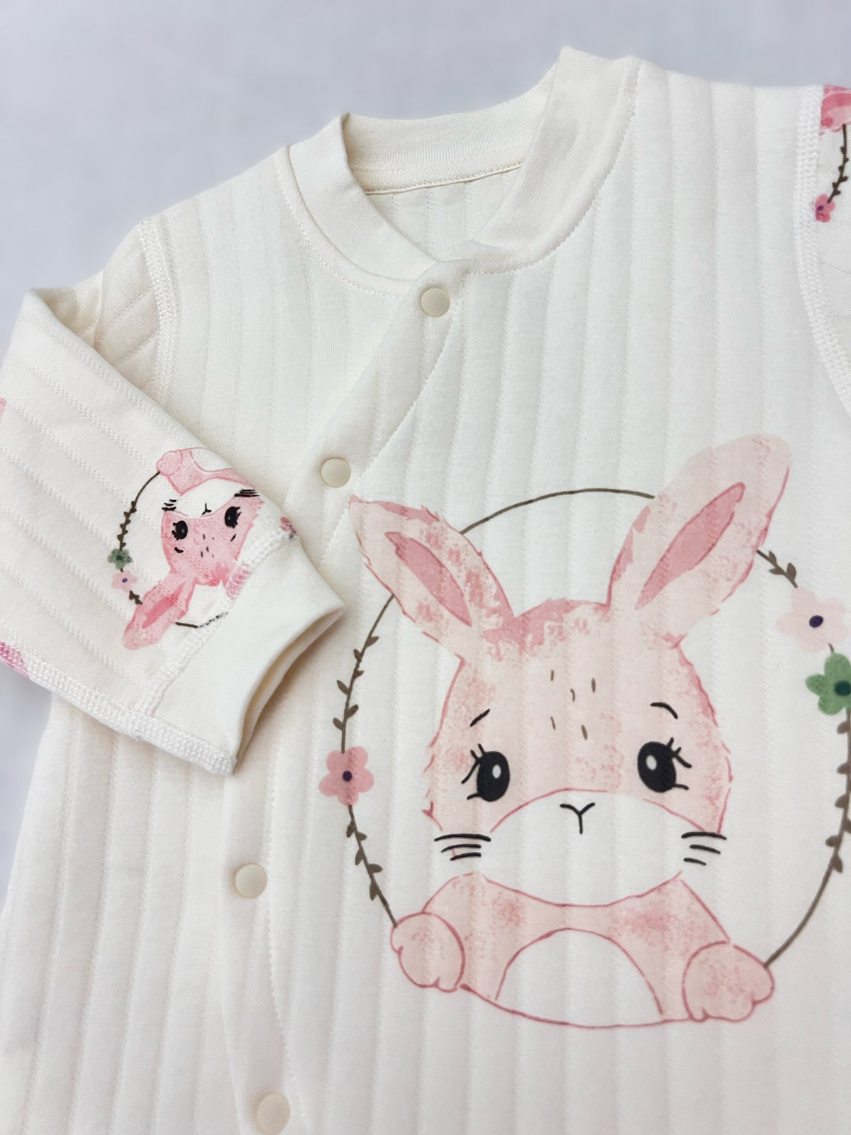 White Double Breasted Thick Winter Cotton Overall