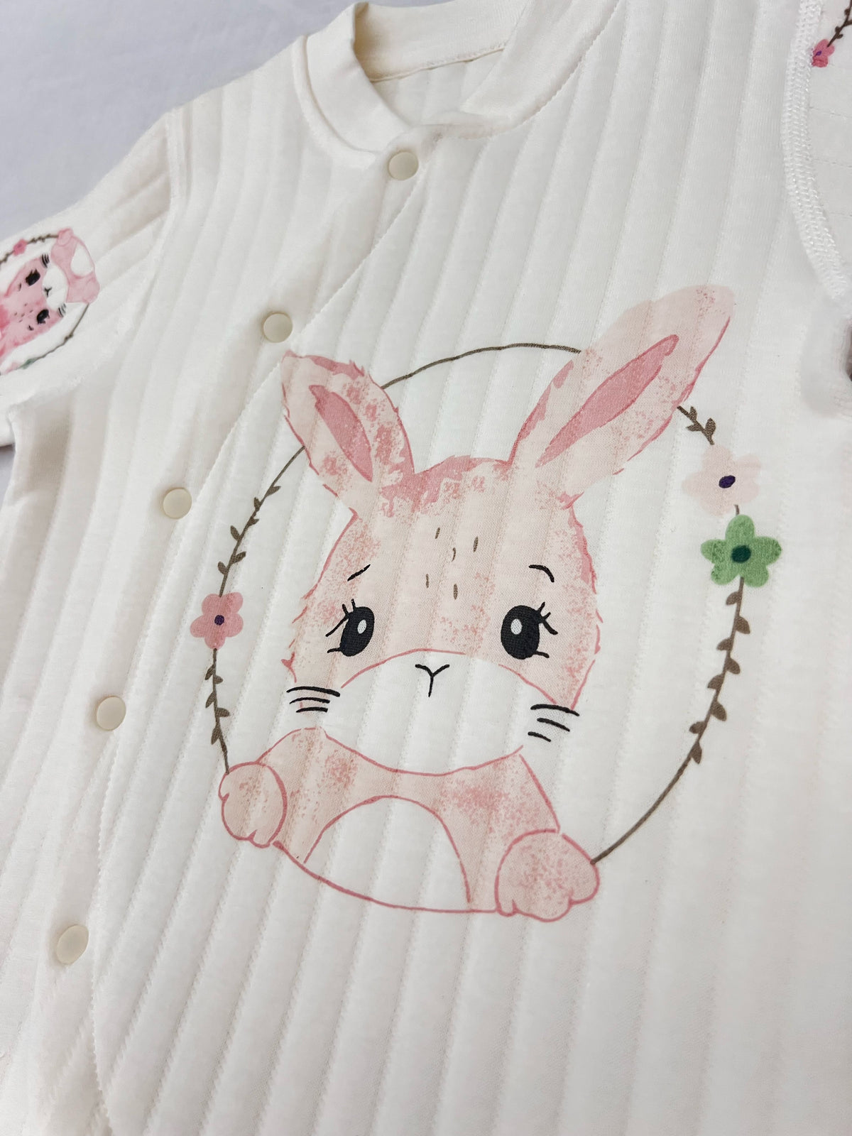 White Double Breasted Thick Winter Cotton Overall
