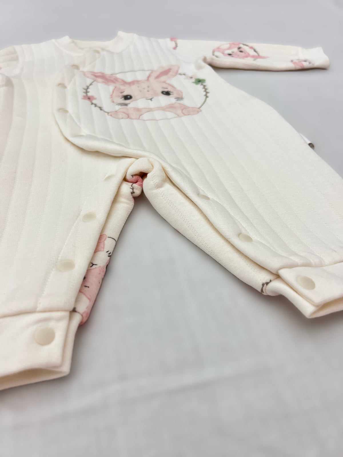 White Double Breasted Thick Winter Cotton Overall