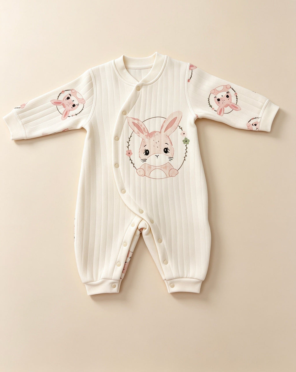 White Double Breasted Thick Winter Cotton Overall