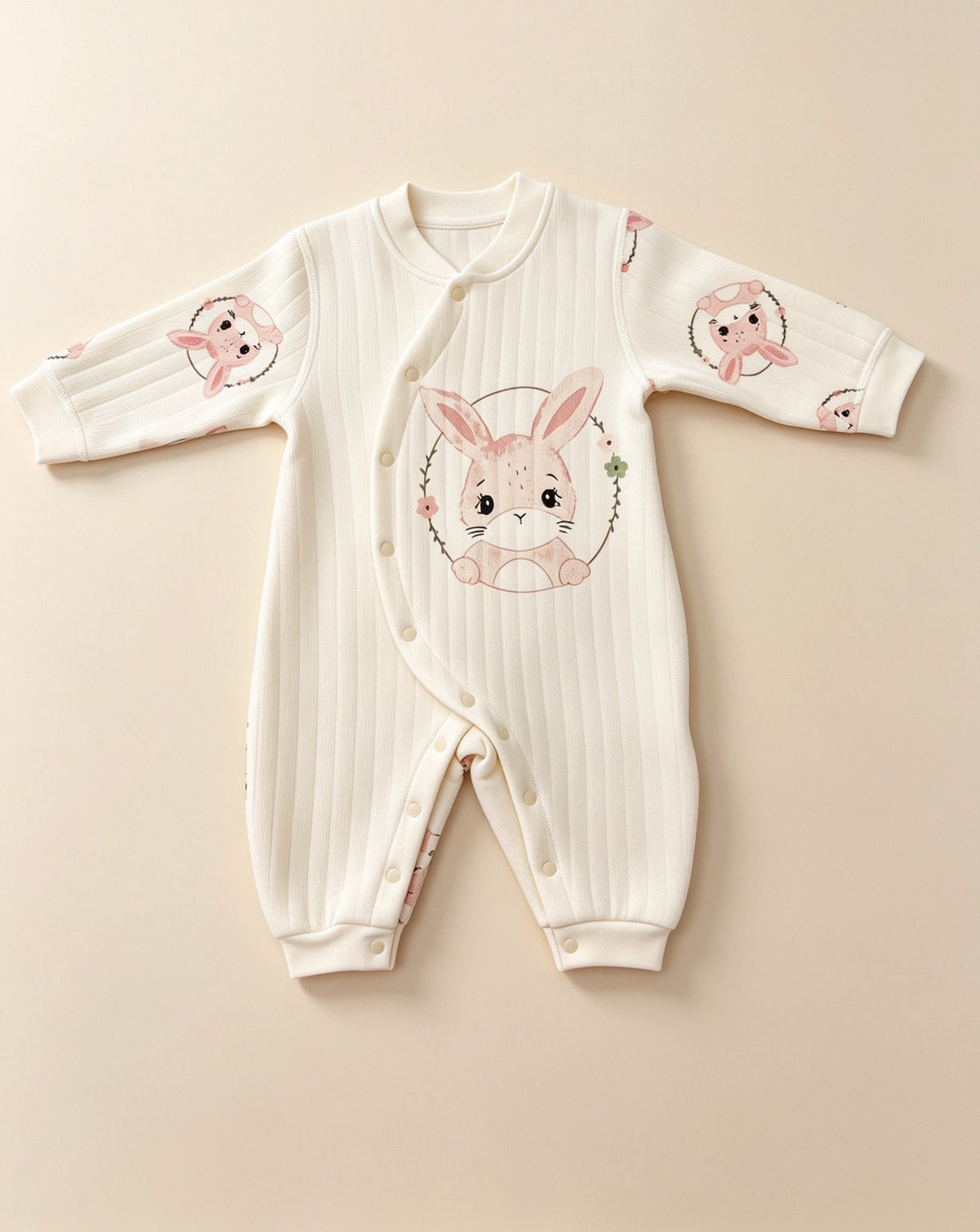 White Double Breasted Thick Winter Cotton Overall