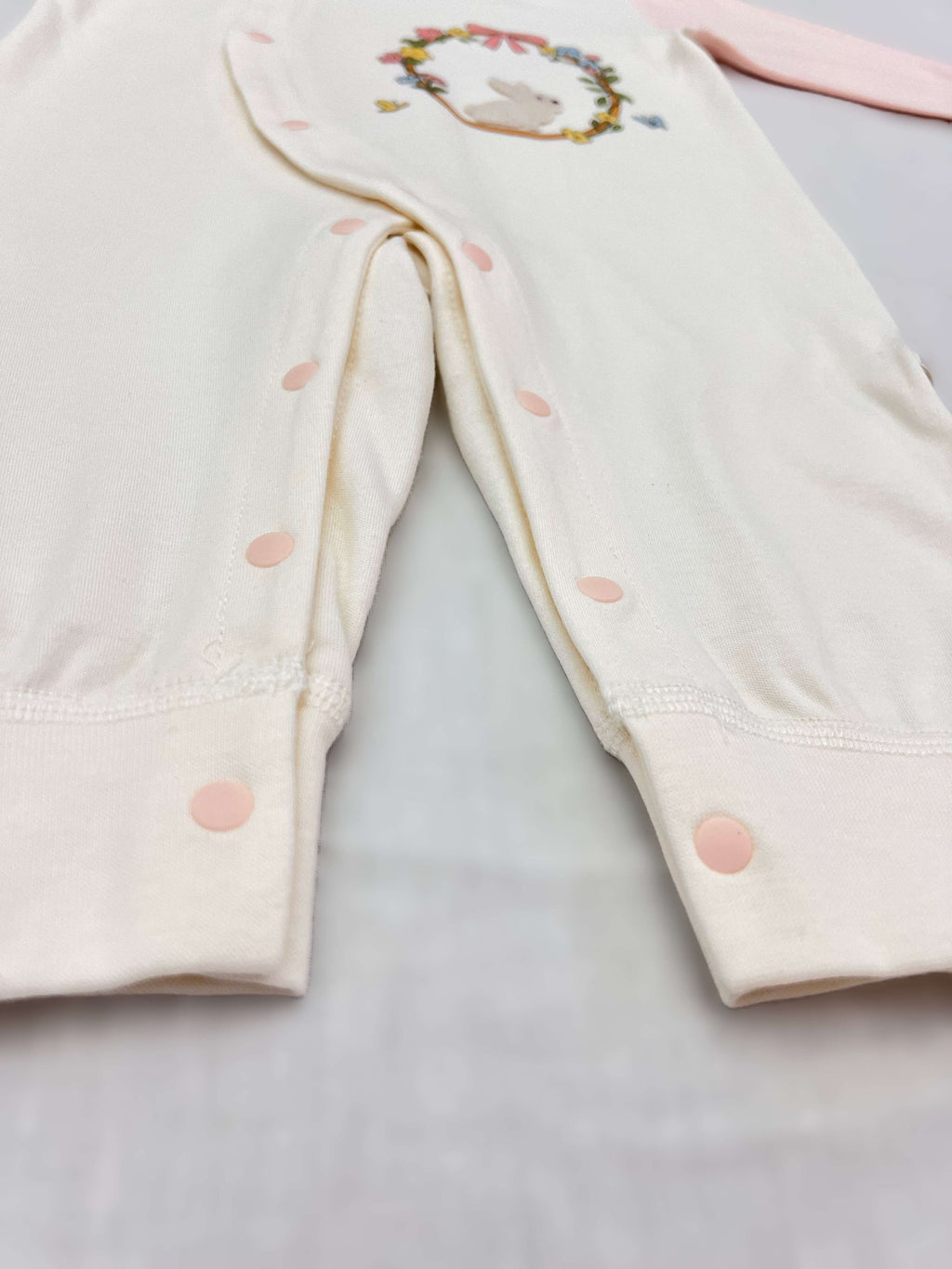 Pink & White Rabbit Cotton Overall