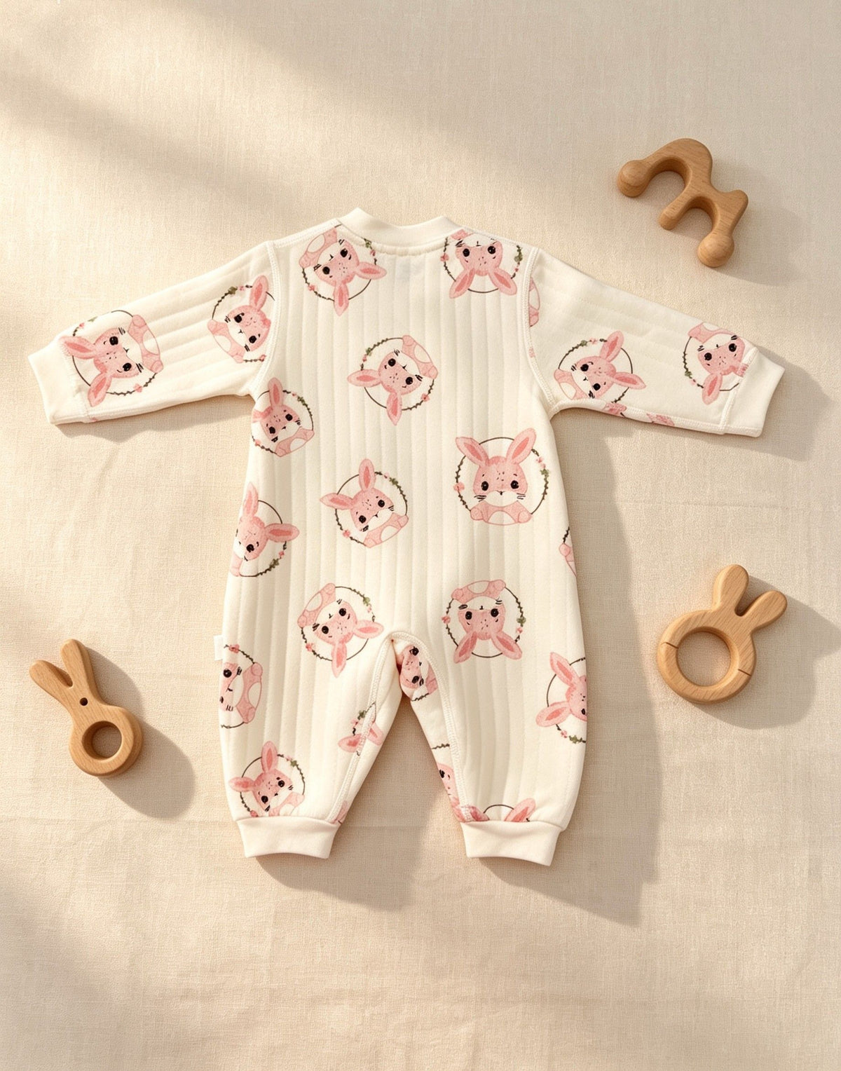 White Double Breasted Thick Winter Cotton Overall