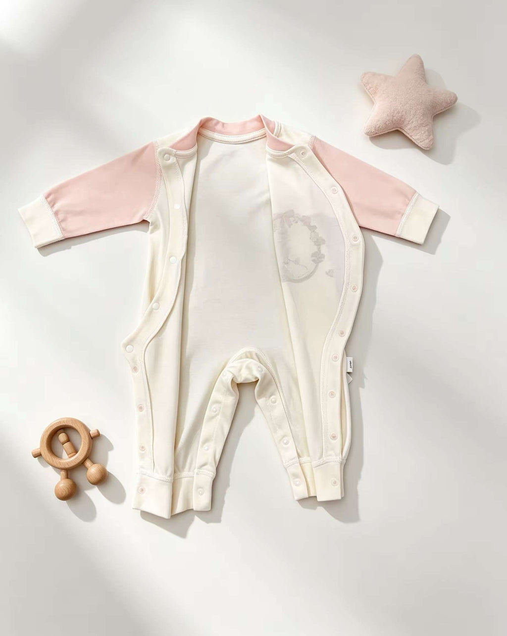 Pink & White Rabbit Cotton Overall