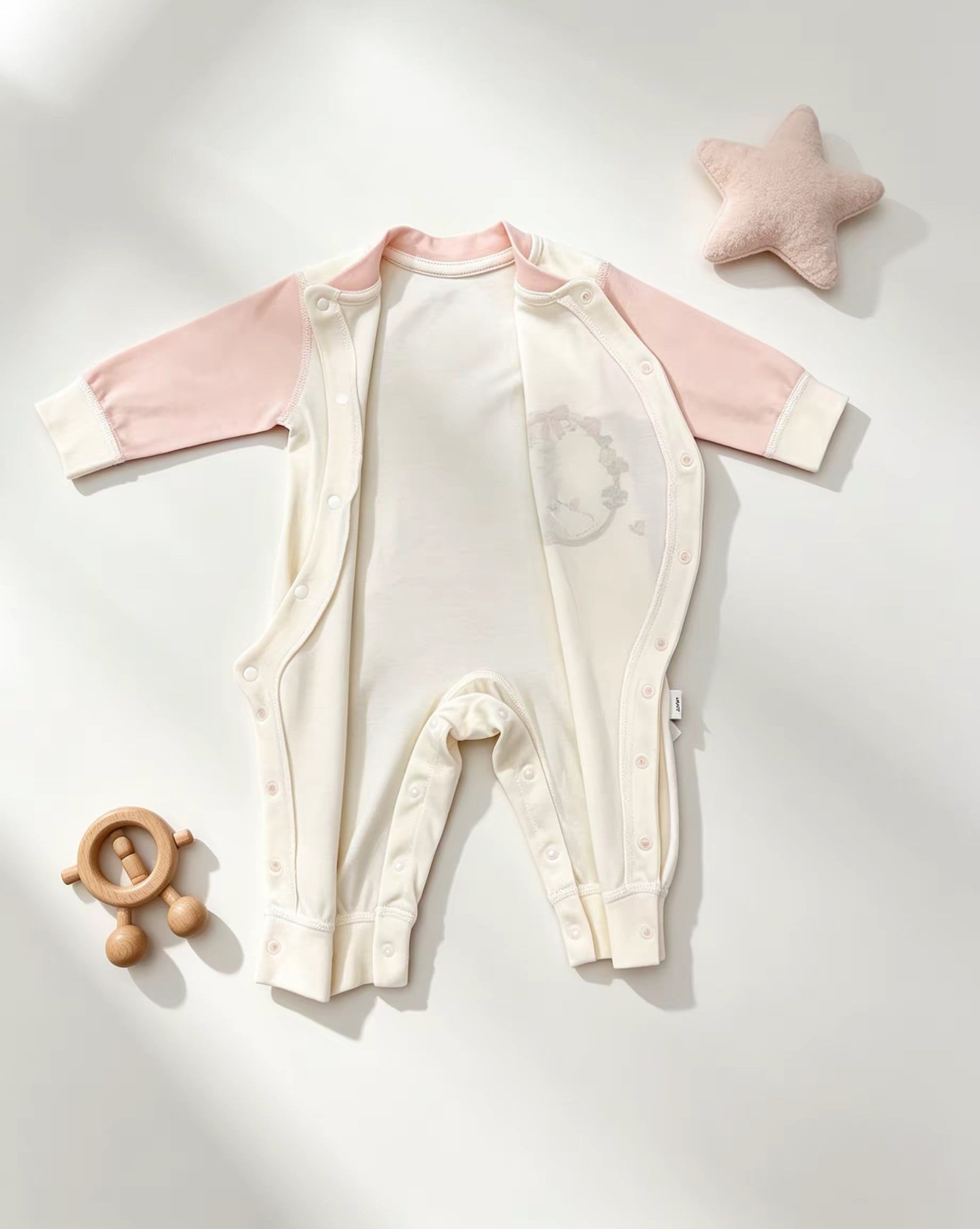 Pink & White Rabbit Cotton Overall