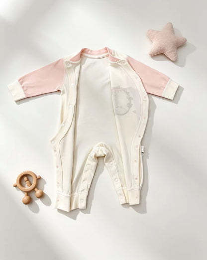 Pink & White Rabbit Cotton Overall