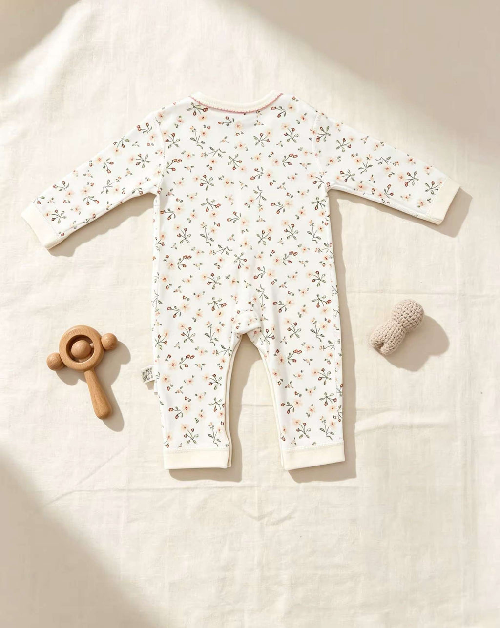 White Floral Cotton Overall