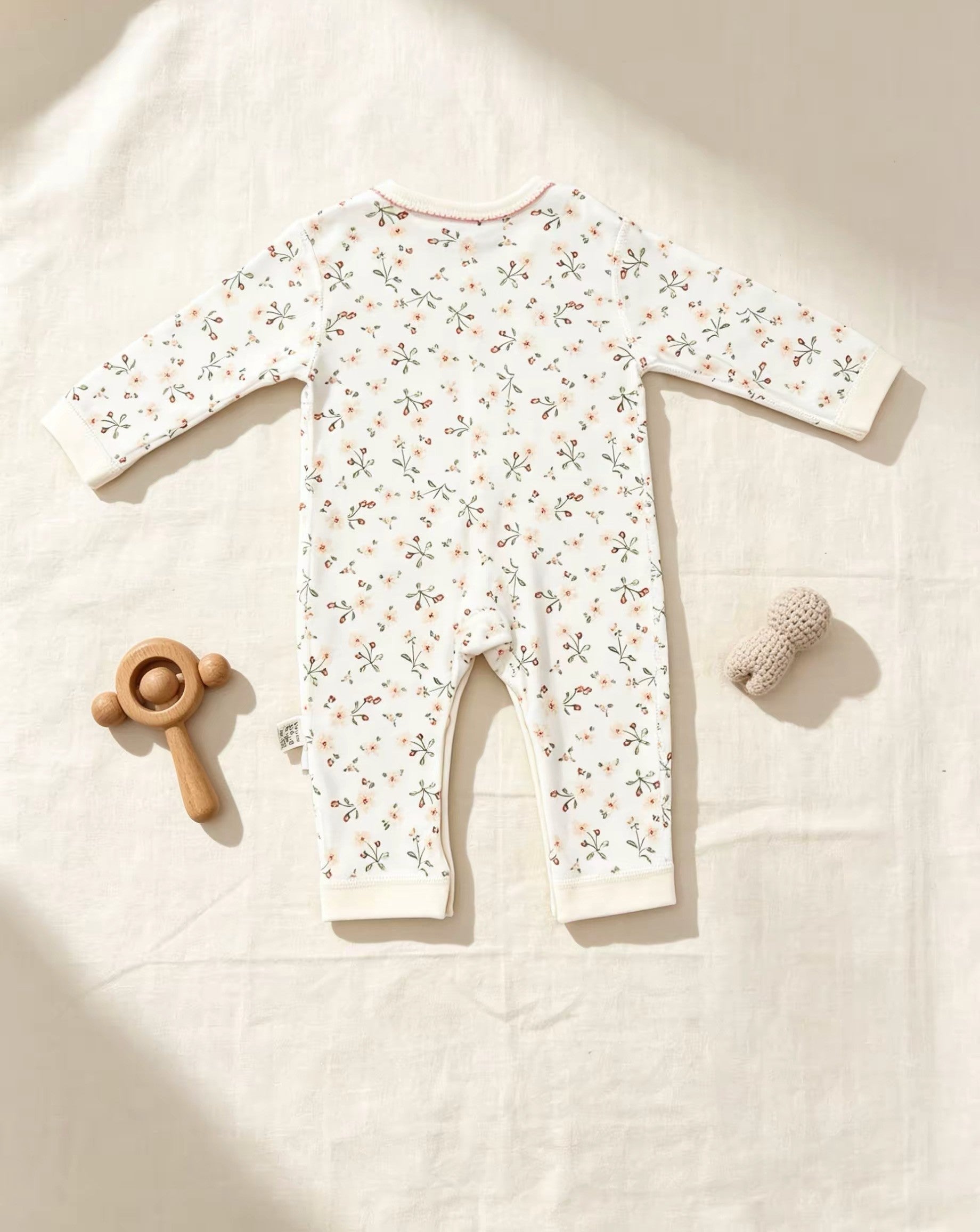 White Floral Cotton Overall