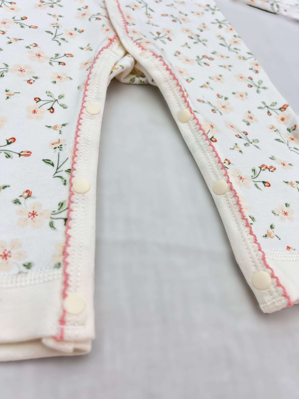 White Floral Cotton Overall
