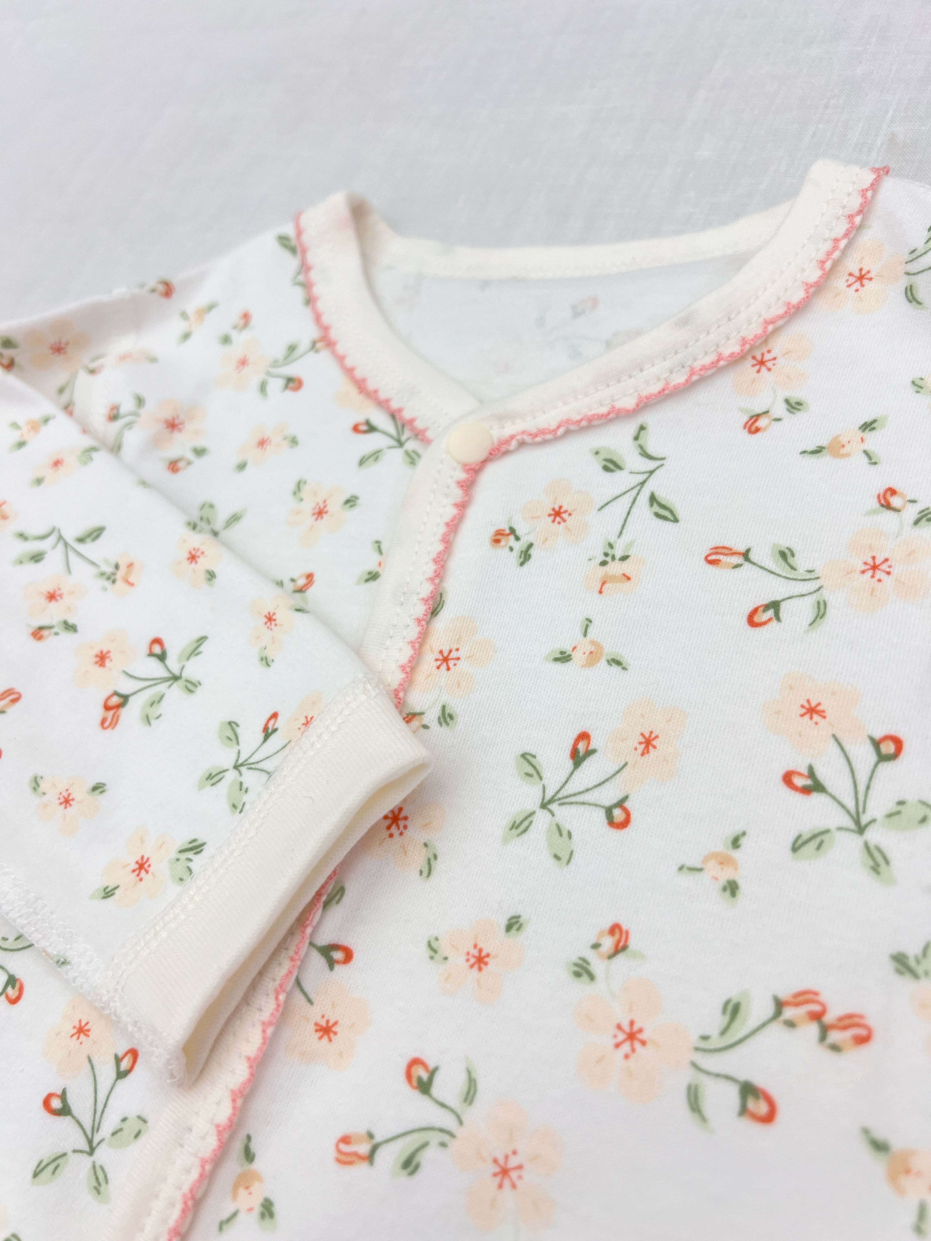 White Floral Cotton Overall