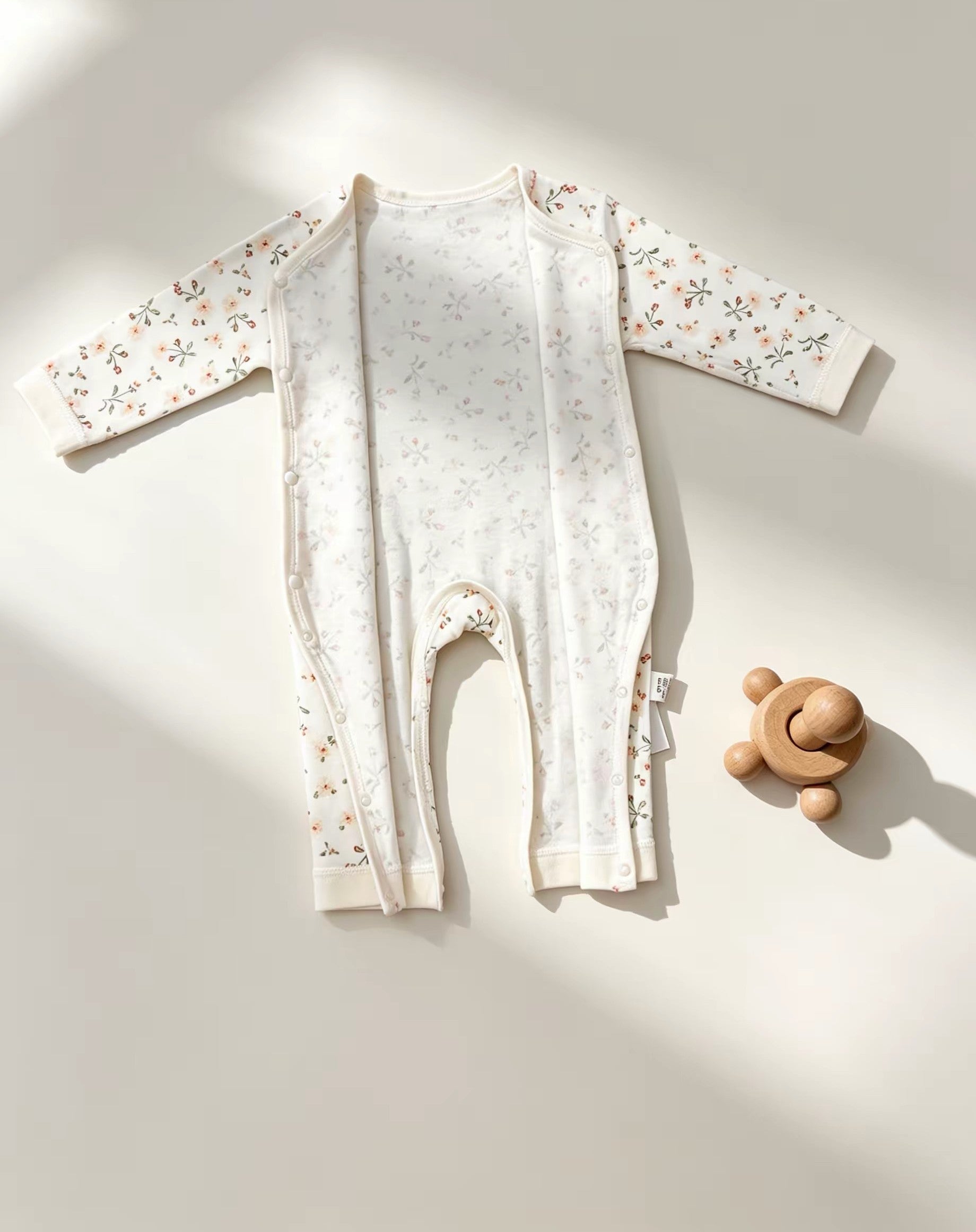 White Floral Cotton Overall
