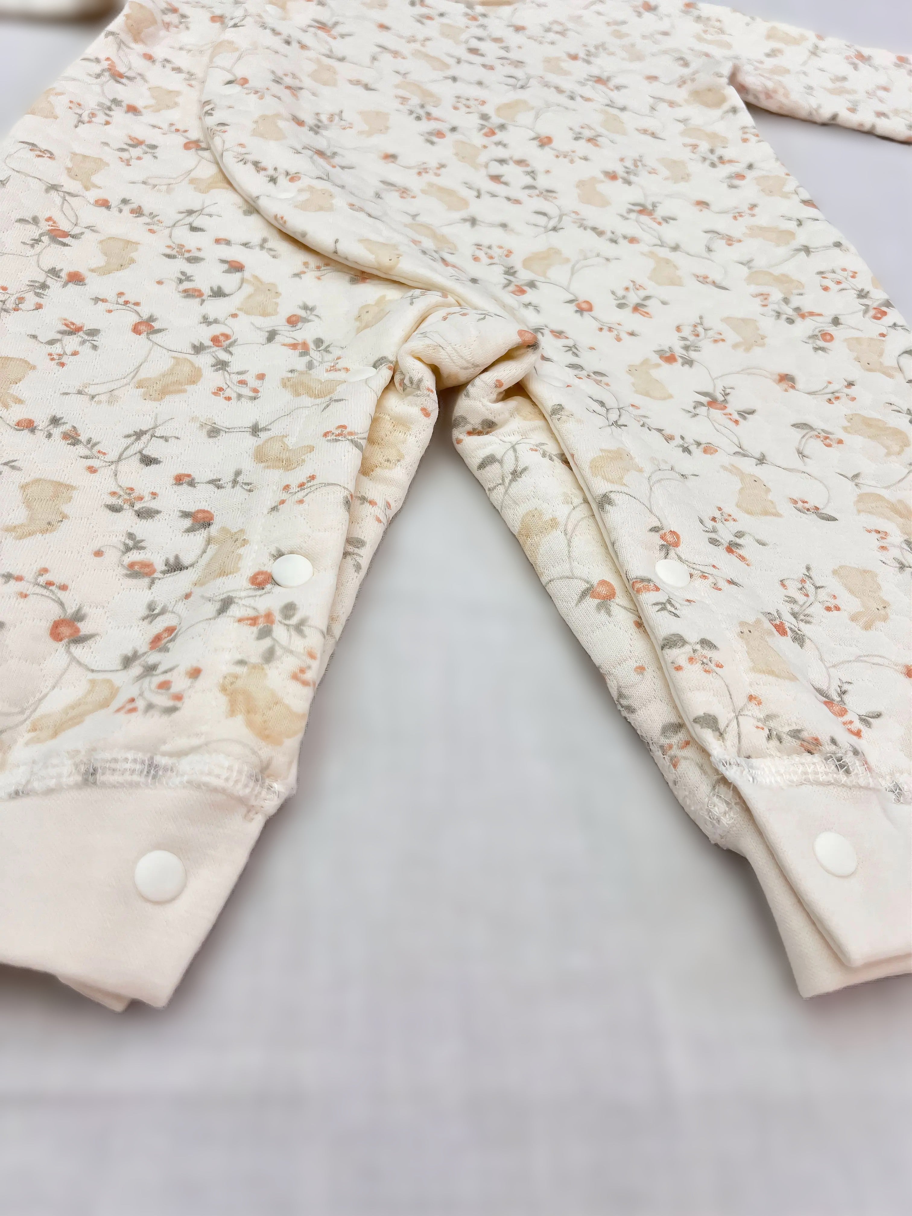 Beige Rabbit Winter Thick Cotton Overall