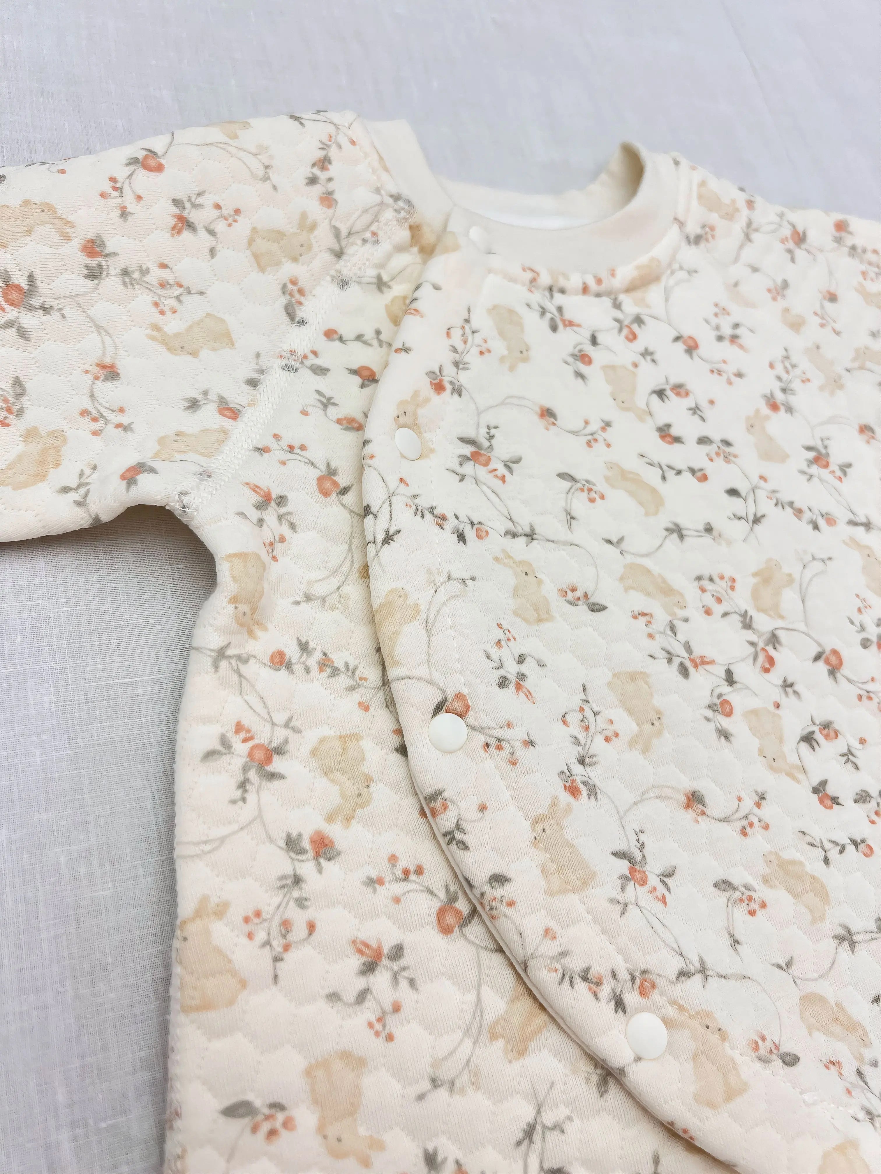 Beige Rabbit Winter Thick Cotton Overall