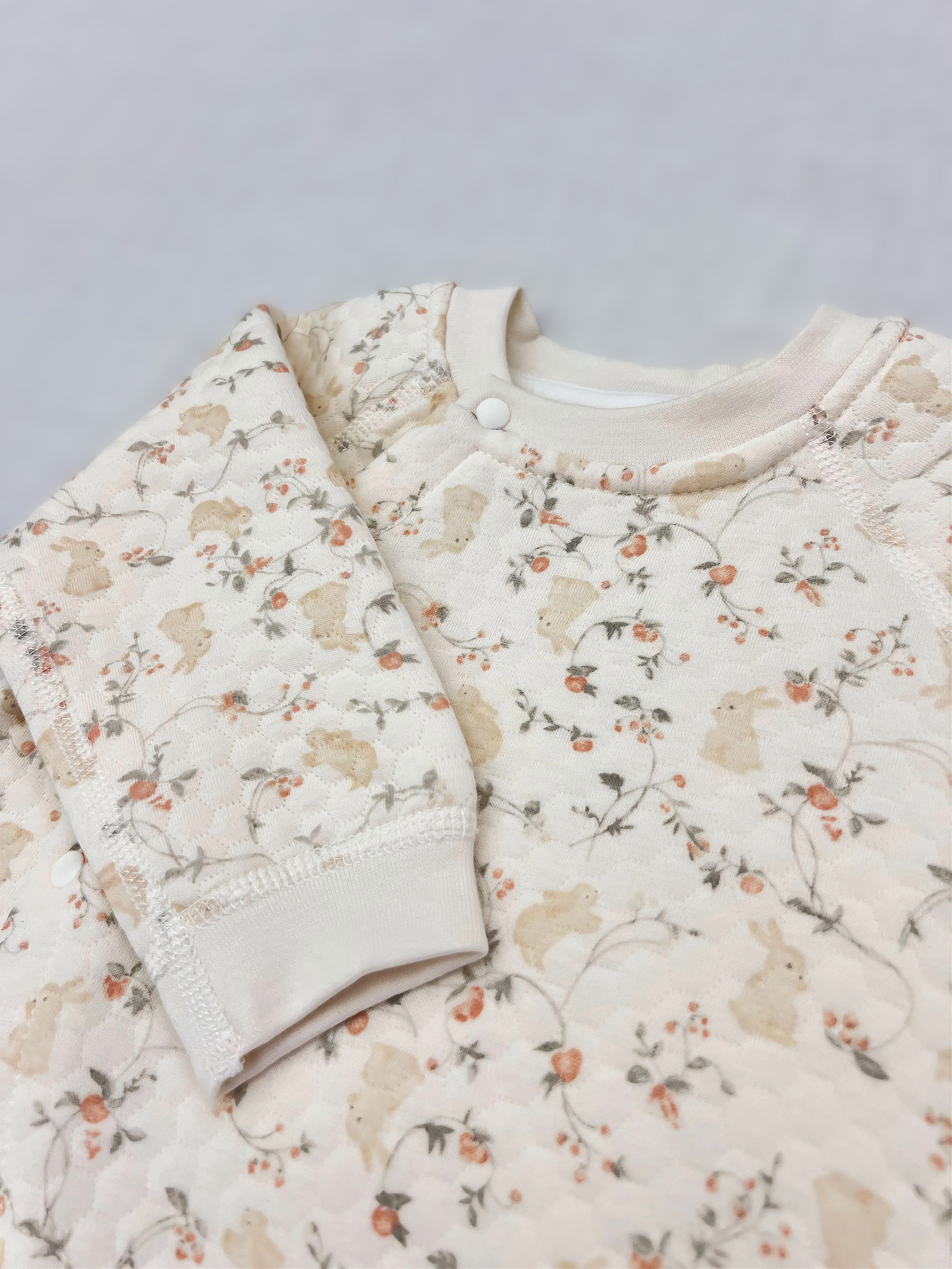 Beige Rabbit Winter Thick Cotton Overall