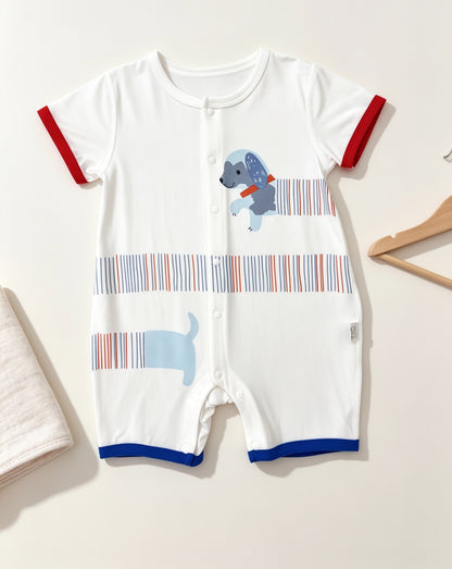 White Dog Silky Cotton Romper