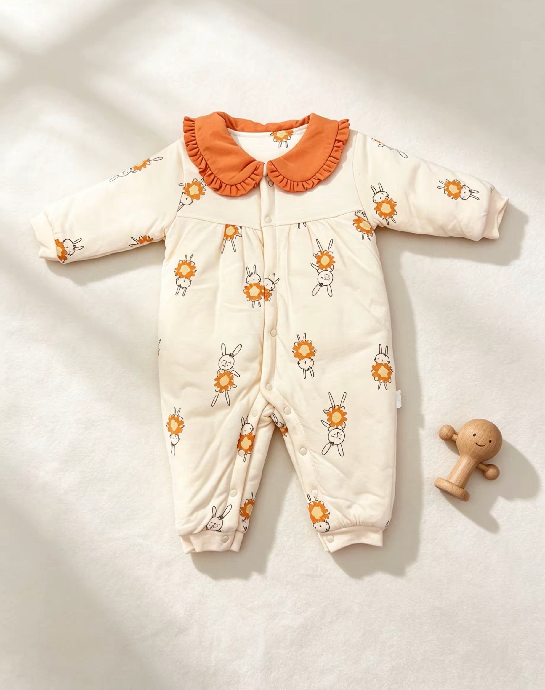 Orange Collar Winter Thick Cotton Thermal Overall