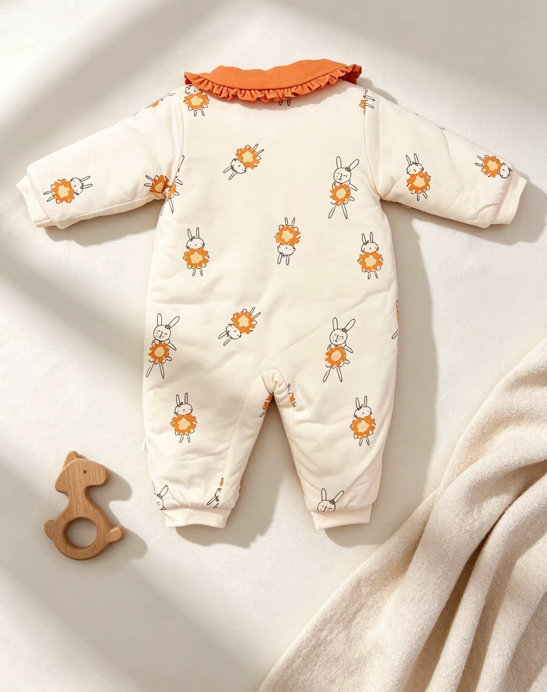 Orange Collar Winter Thick Cotton Thermal Overall