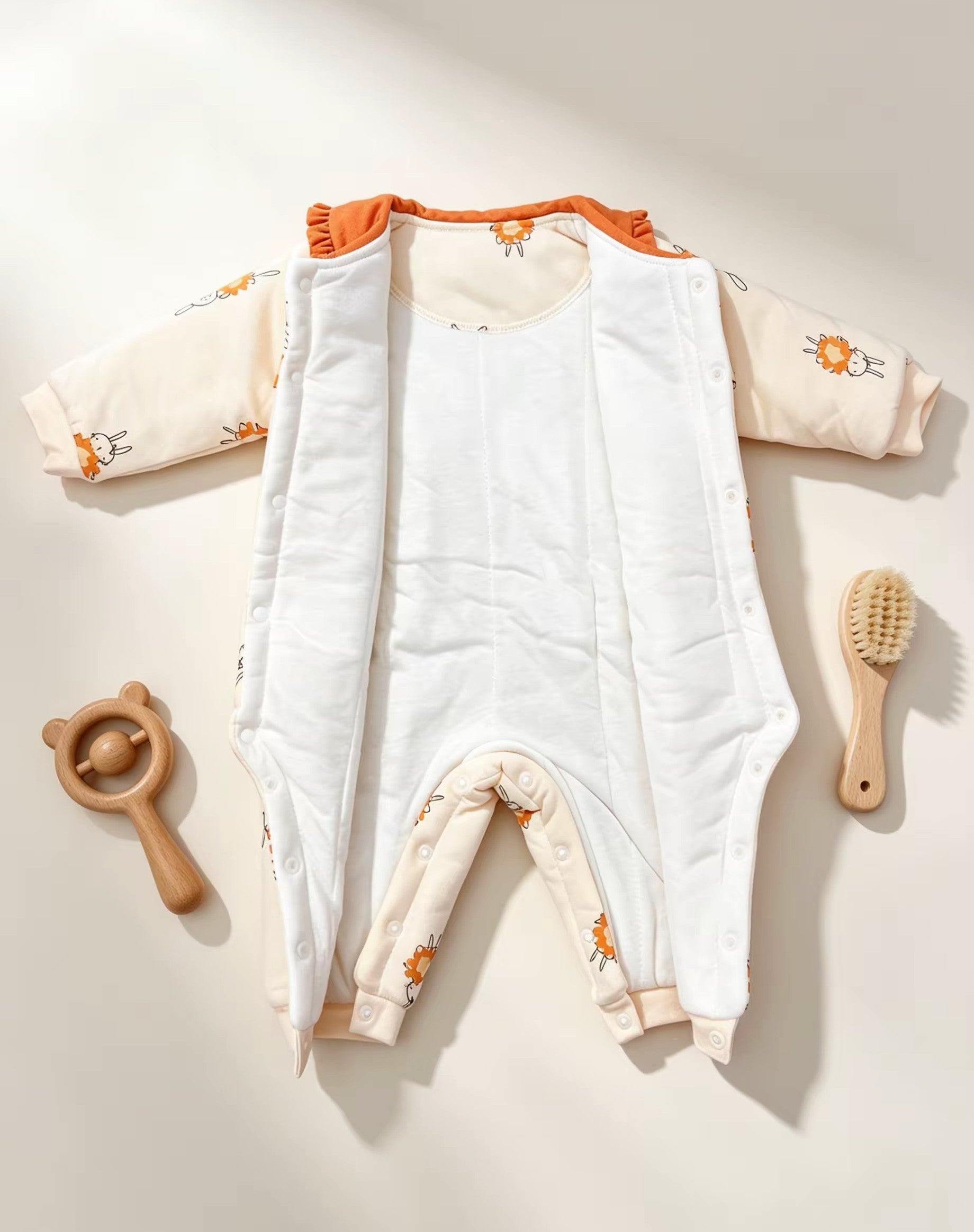 Orange Collar Winter Thick Cotton Thermal Overall
