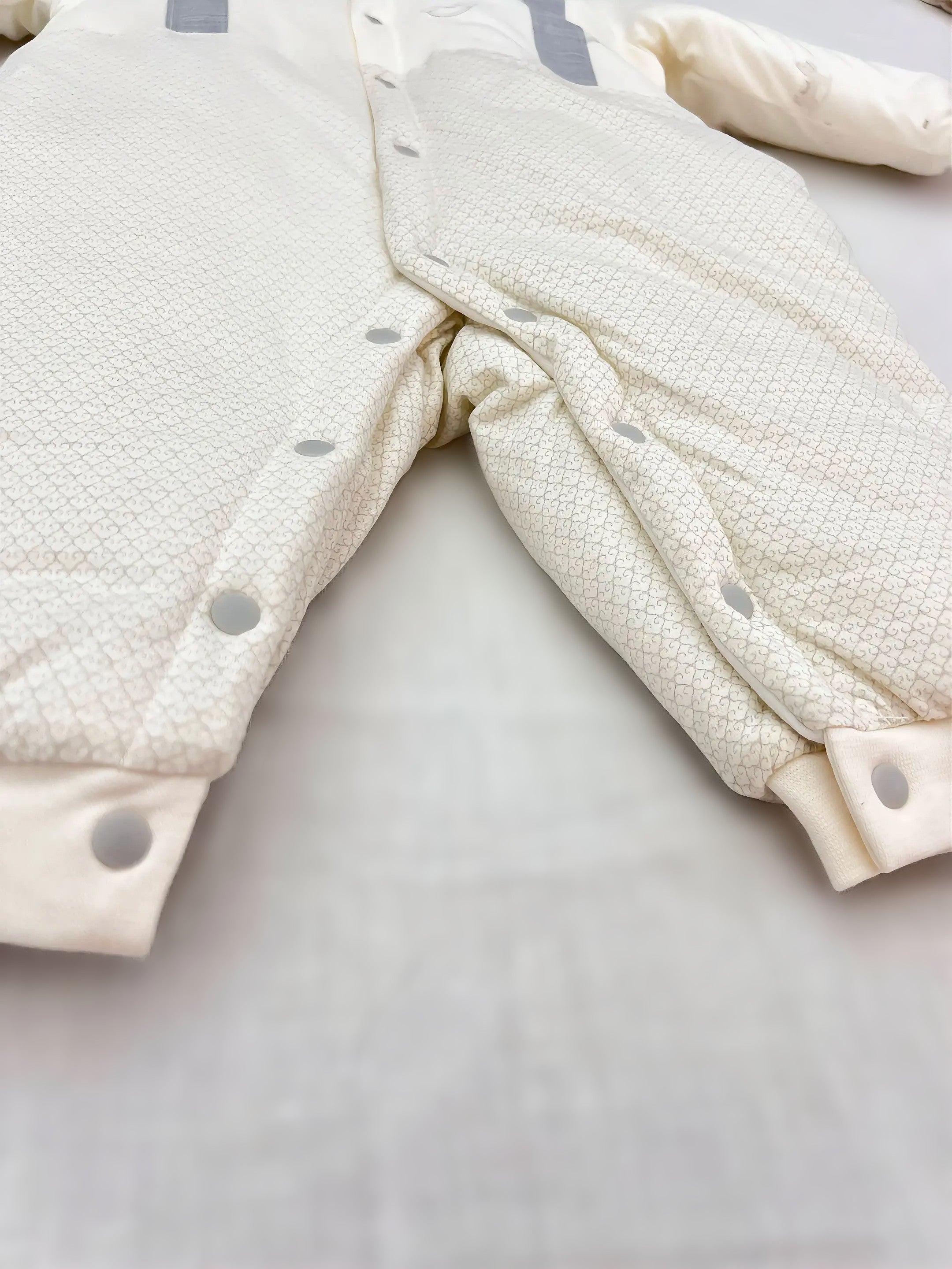 Off-White and Gray Winter Thick Cotton Thermal Overall