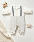 Off-White and Gray Winter Thick Cotton Thermal Overall