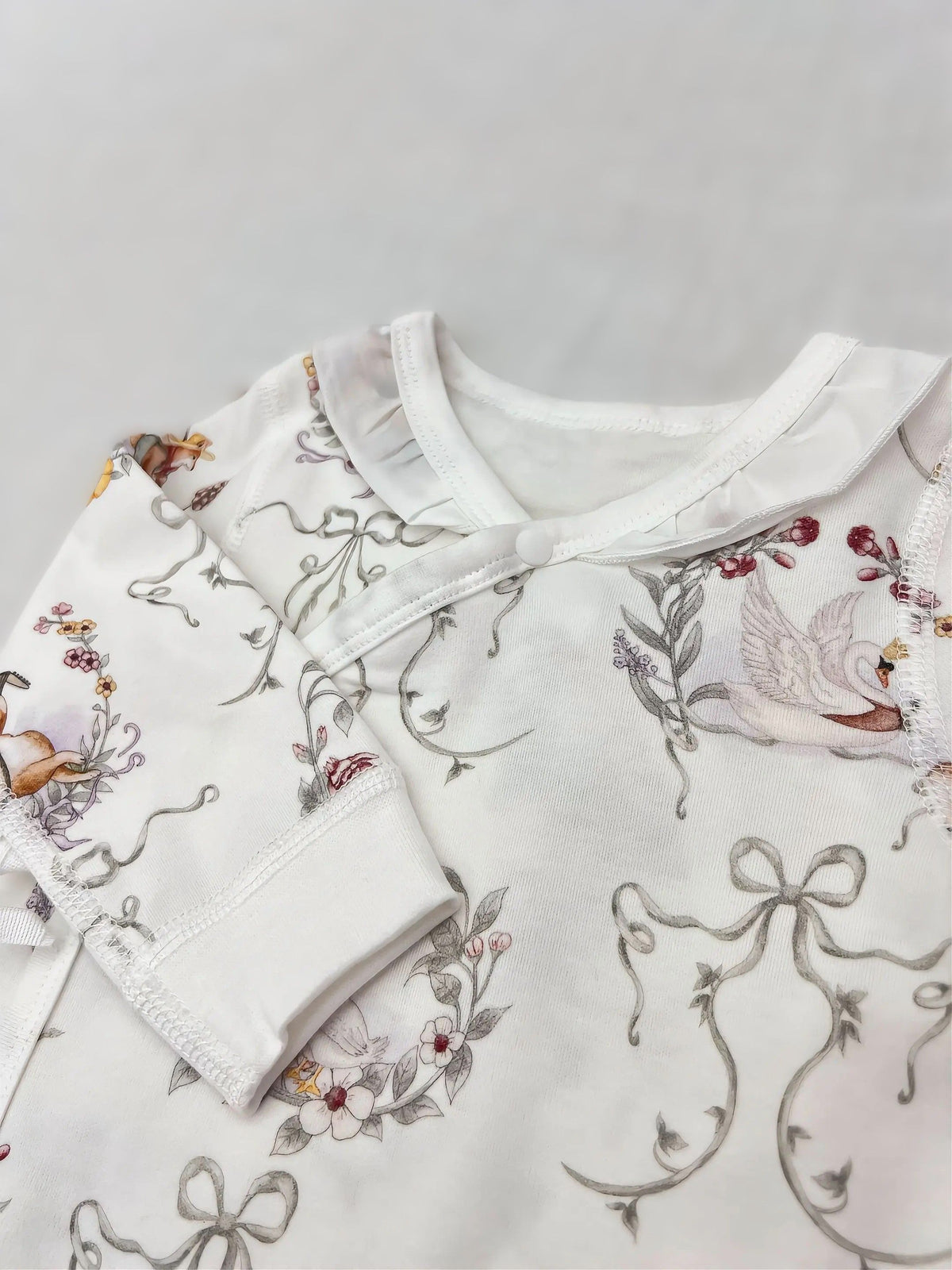 White Flower Double Breasted Cotton Overall
