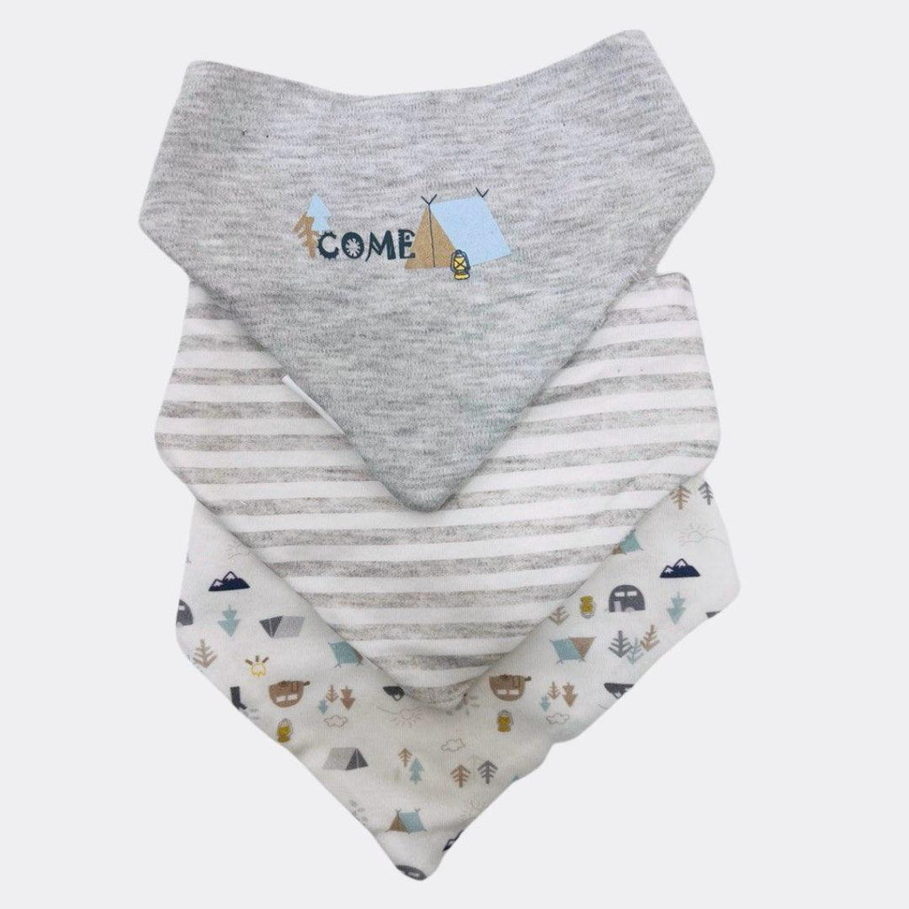 Gray And white Set Of 2 Pieces Cotton Bib - La Farandole Paris