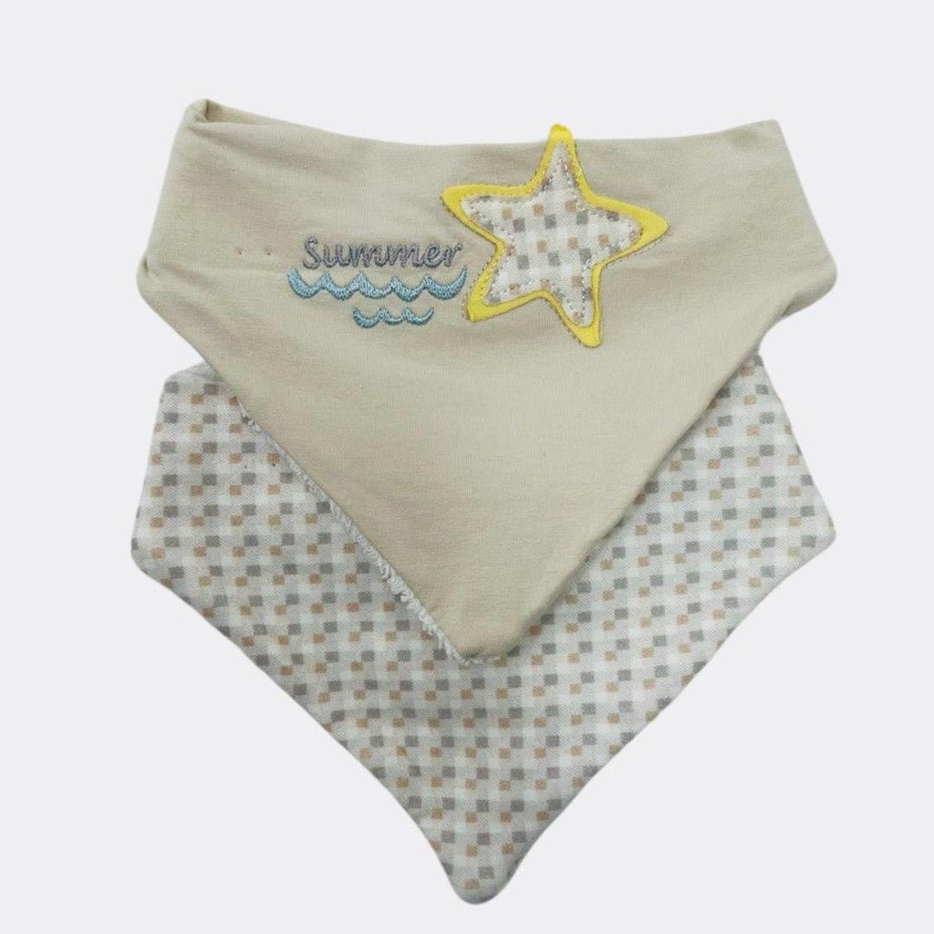 Beige And White Set Of 2 Pieces Cotton Bib - La Farandole Paris