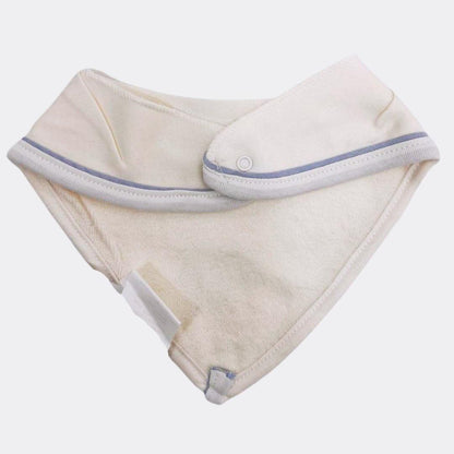 white and blue organic cotton bib - La Farandole Paris