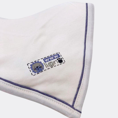White And grey Cotton Bib - La Farandole Paris