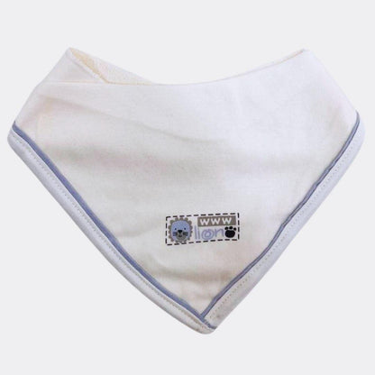 white and blue organic cotton bib - La Farandole Paris