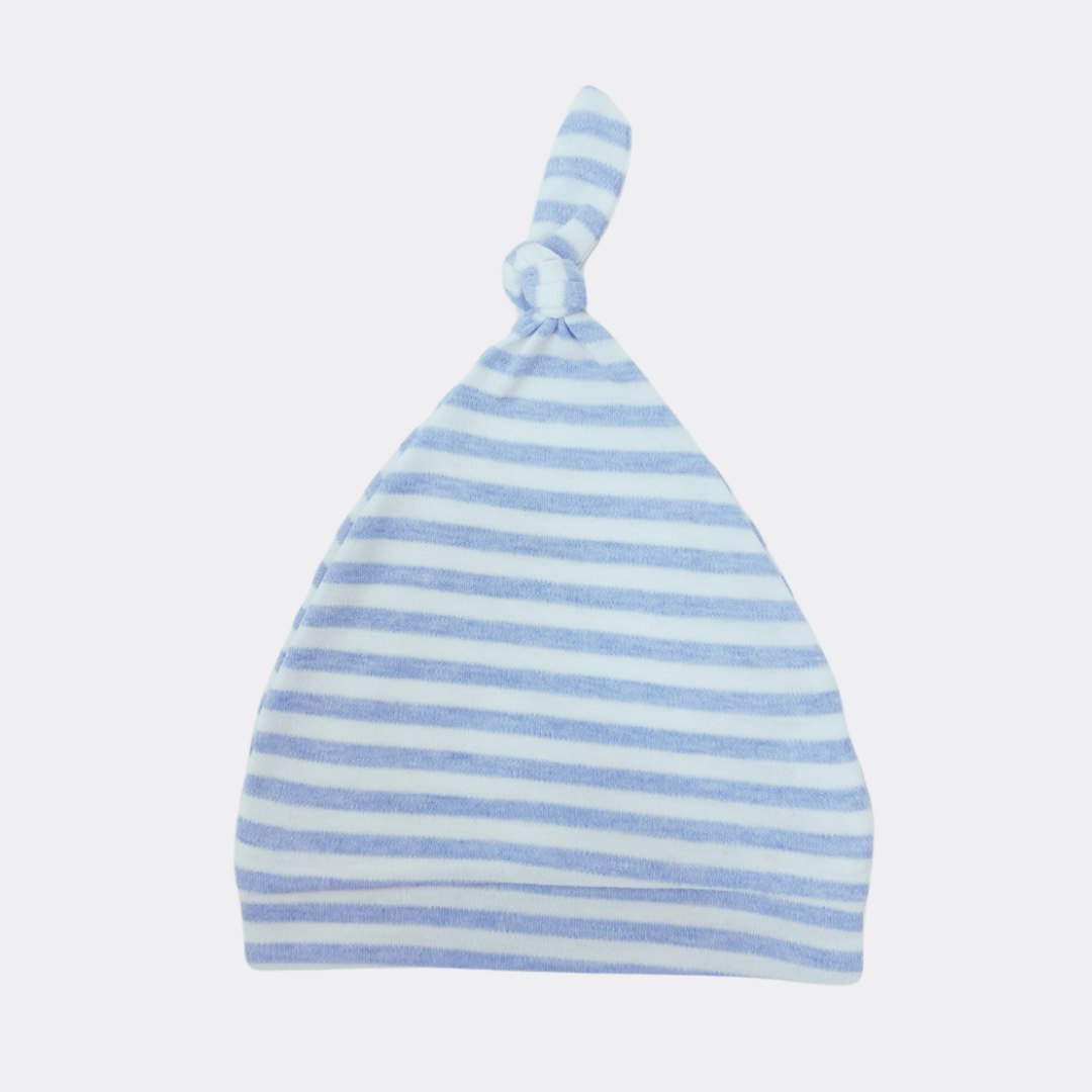 Blue And White Stripped Organic Cotton Hat