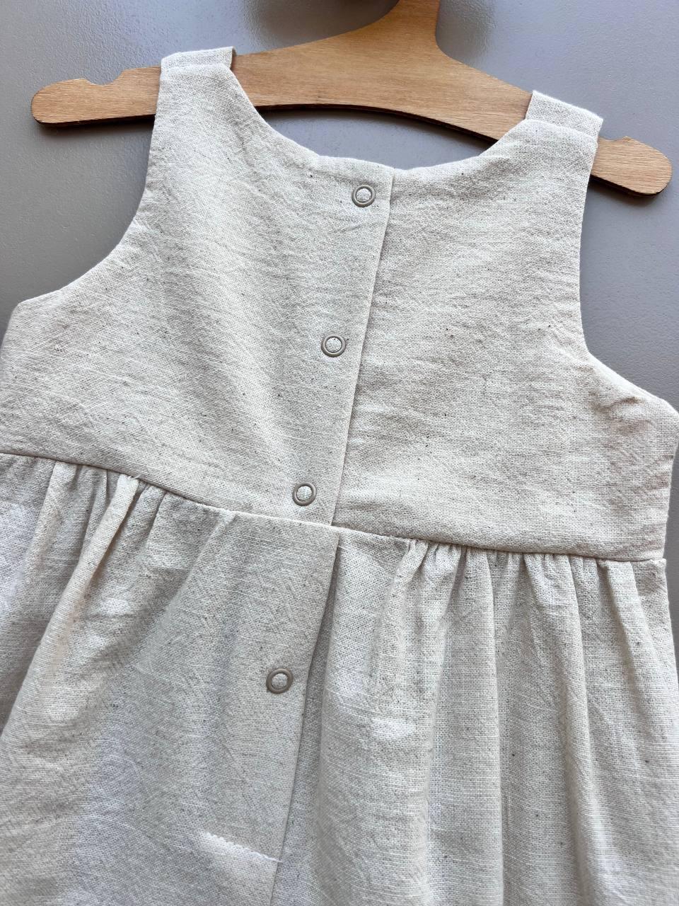 GOTS™ Certified Organic Cotton Beige & Pink Summer Cat 2 Pcs Romper With Hat - La Farandole Paris