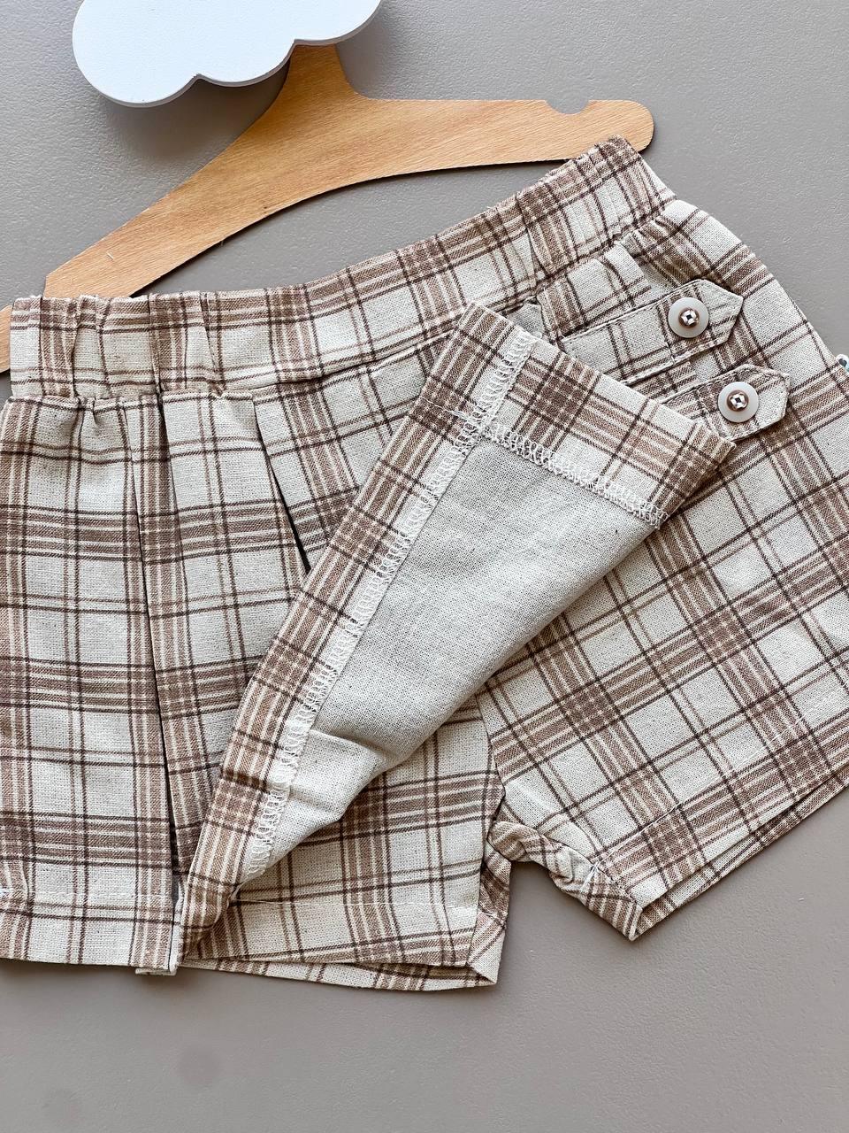 Luna Beige Skirt Short - La Farandole Paris