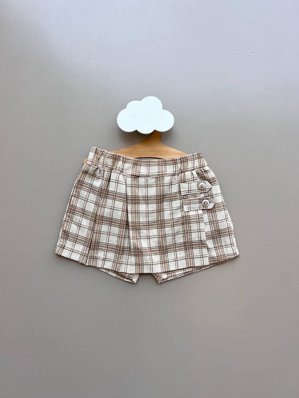 Luna Beige Skirt Short - La Farandole Paris