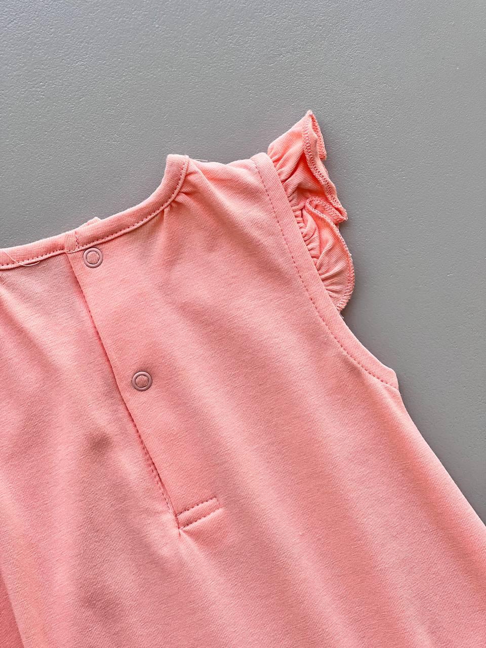 Wild Life GOTS™ Certified Organic Cotton Salmon & Pink 2 Pcs Romper - La Farandole Paris