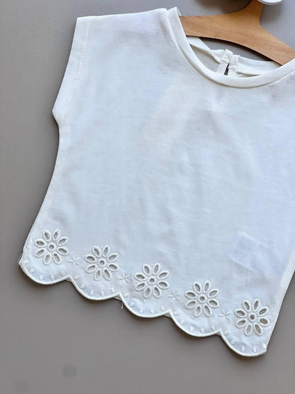Off-White Sleeveless T-Shirt - La Farandole Paris