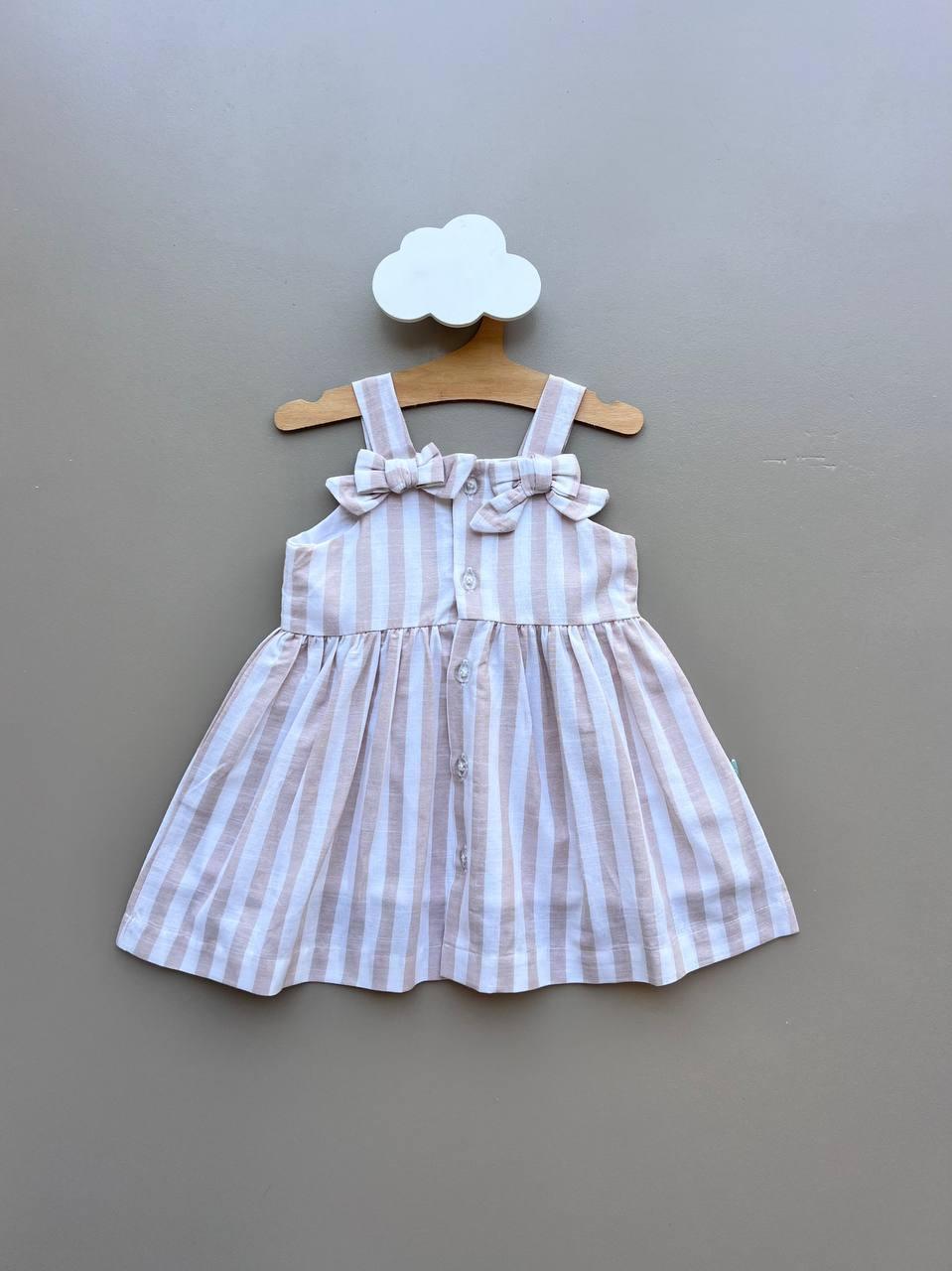 Noami Powder Pink & Off-White Dress - La Farandole Paris