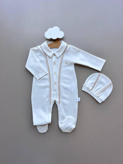 Polo Organic Cotton 2 Pcs Overall With Hat - La Farandole Paris